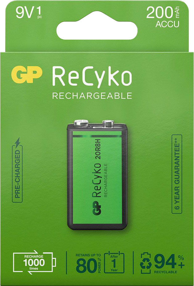 Image of GP Batteries Akku »9V Akku GP NiMH 200 mAh ReCyko 8,4V 1 Stück«, 200 mAh bei Ackermann Versand Schweiz