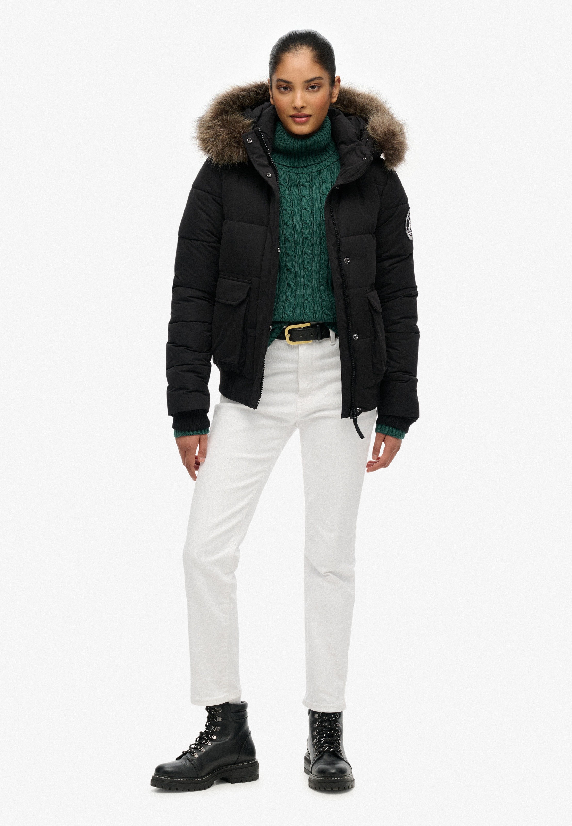 Superdry Veste matelassée »EVEREST ELLA BOMBER« avec capuche Kunstfaser, regular fit