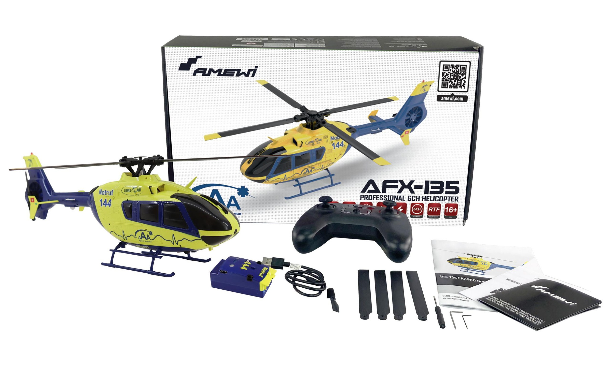 Amewi RC-Helikopter »AFX-135 PRO Alpine Air Ambulance Brushless CP RTF«