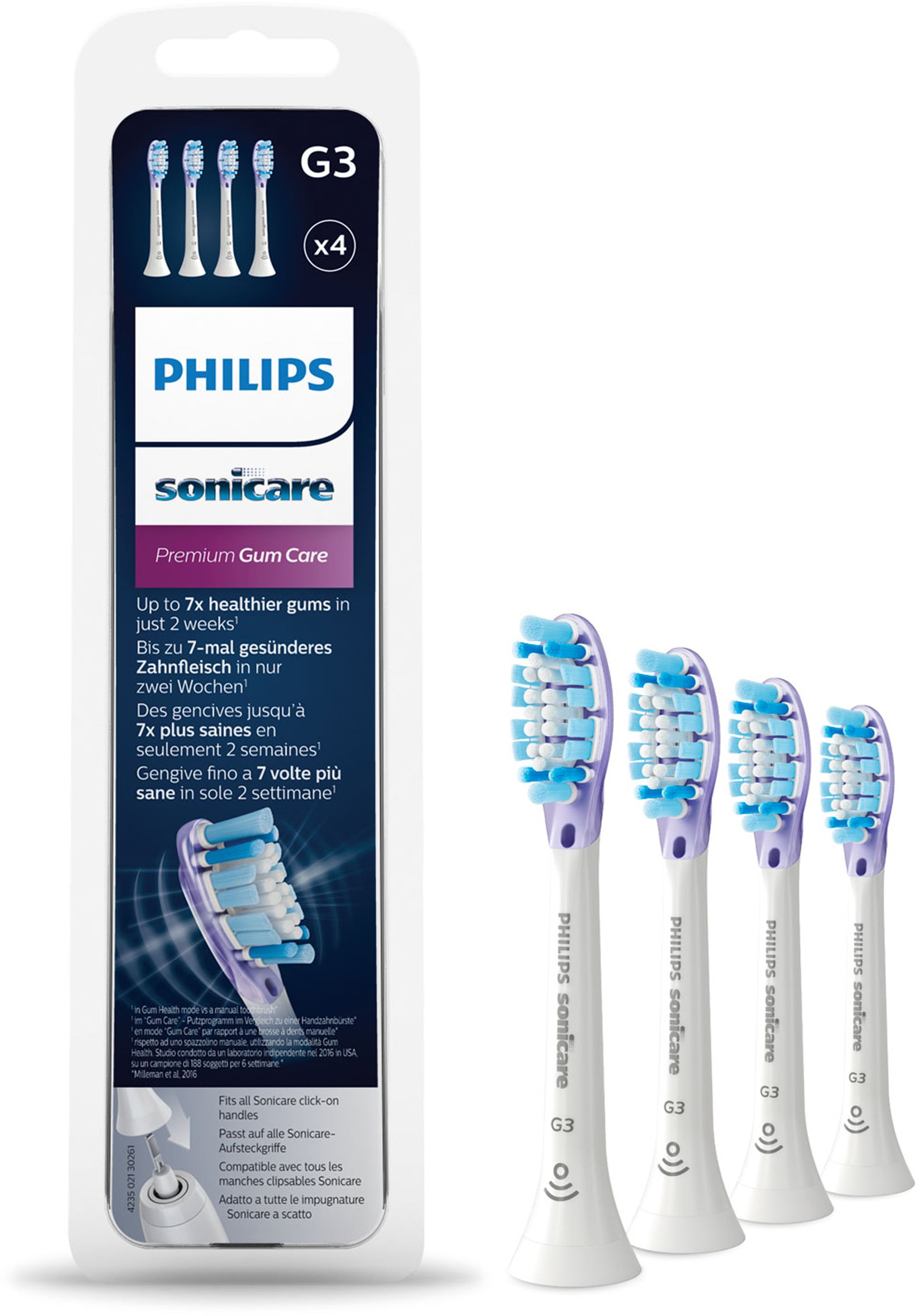 Philips Sonicare Aufsteckbürsten »G3 Premium Gum Care HX9054«, Standardgrösse, mit Bürstenkopferkennung