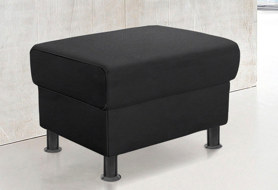 Image of TRENDMANUFAKTUR Hocker "Rondo 67 cm, Polsterhocker zur Serie, Breite, Füsse schwarz" Fusshocker wahlweise mit Federkern, in verschiedenen Bezügen bestellbar