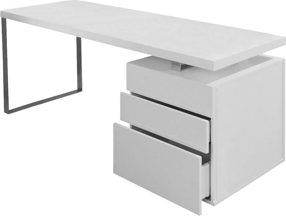 Schreibtisch, inkl. Container mit 3 Schubladen