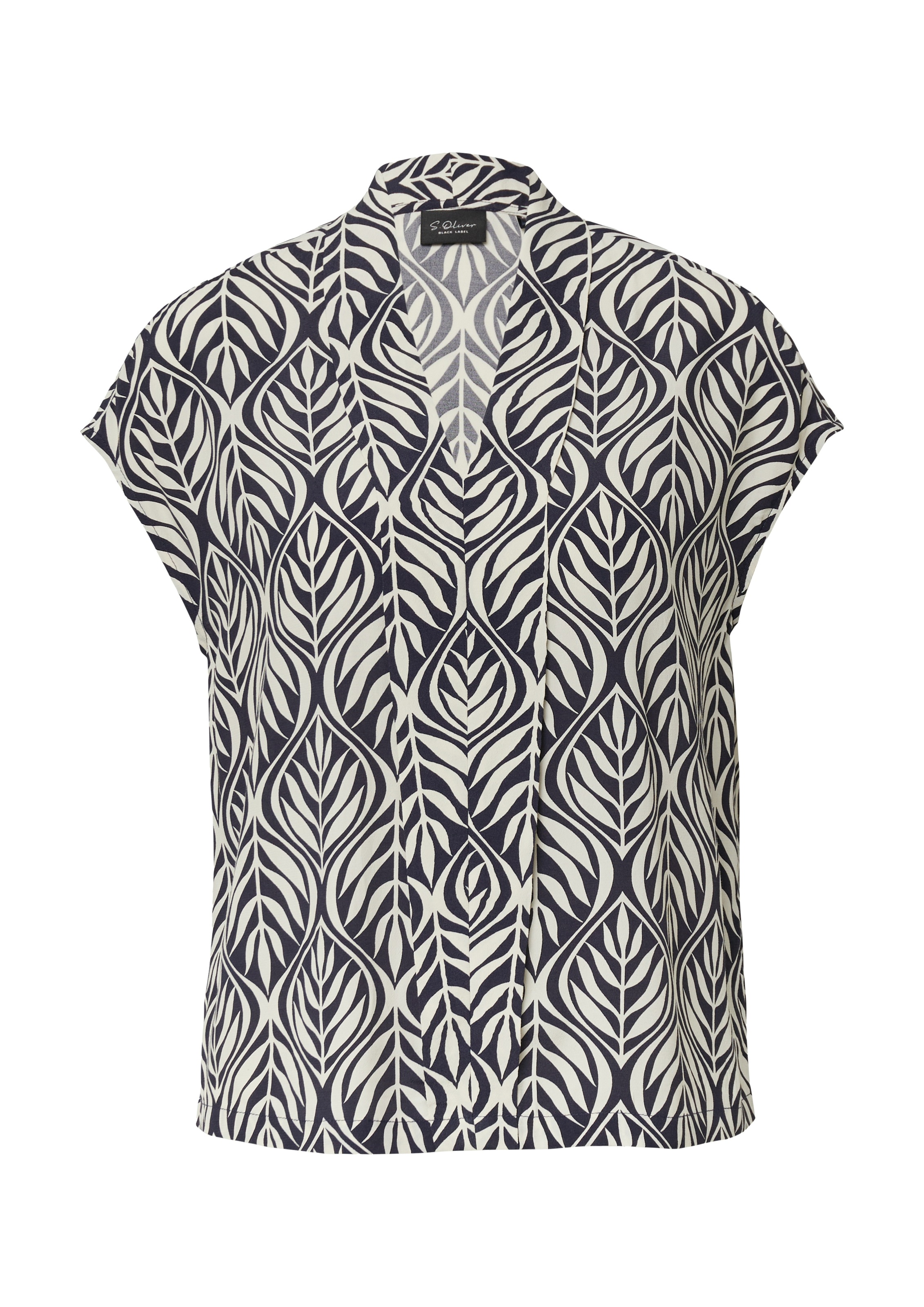 s.Oliver BLACK LABEL Kurzarmbluse, mit All-Over Print