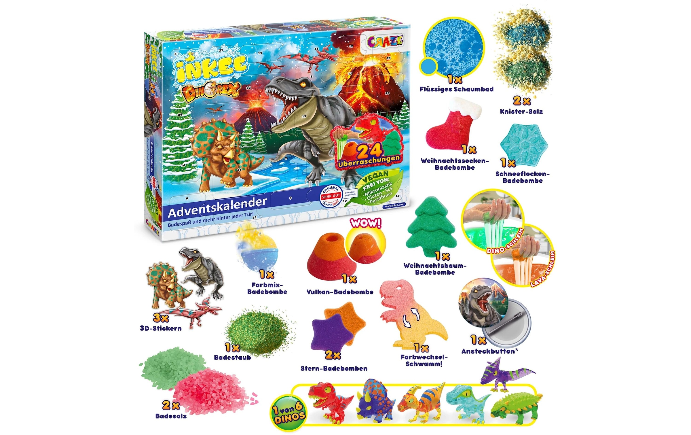 CRAZE Calendrier de l'Avent »Craze CRAZE Adventskalender Inkee Dino Adventskalender Inkee Dino«