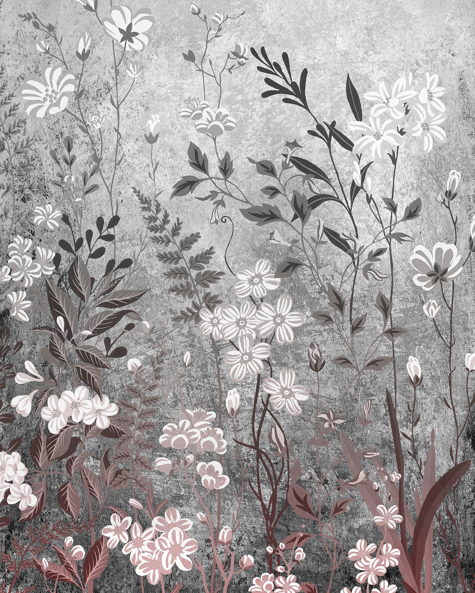Image of Komar Vliestapete "Digitaldruck Vlies - Moonlight Flowers - Grösse 200 x 250 cm" bedruckt glatt Wohnzimmer, Schlafzimmer