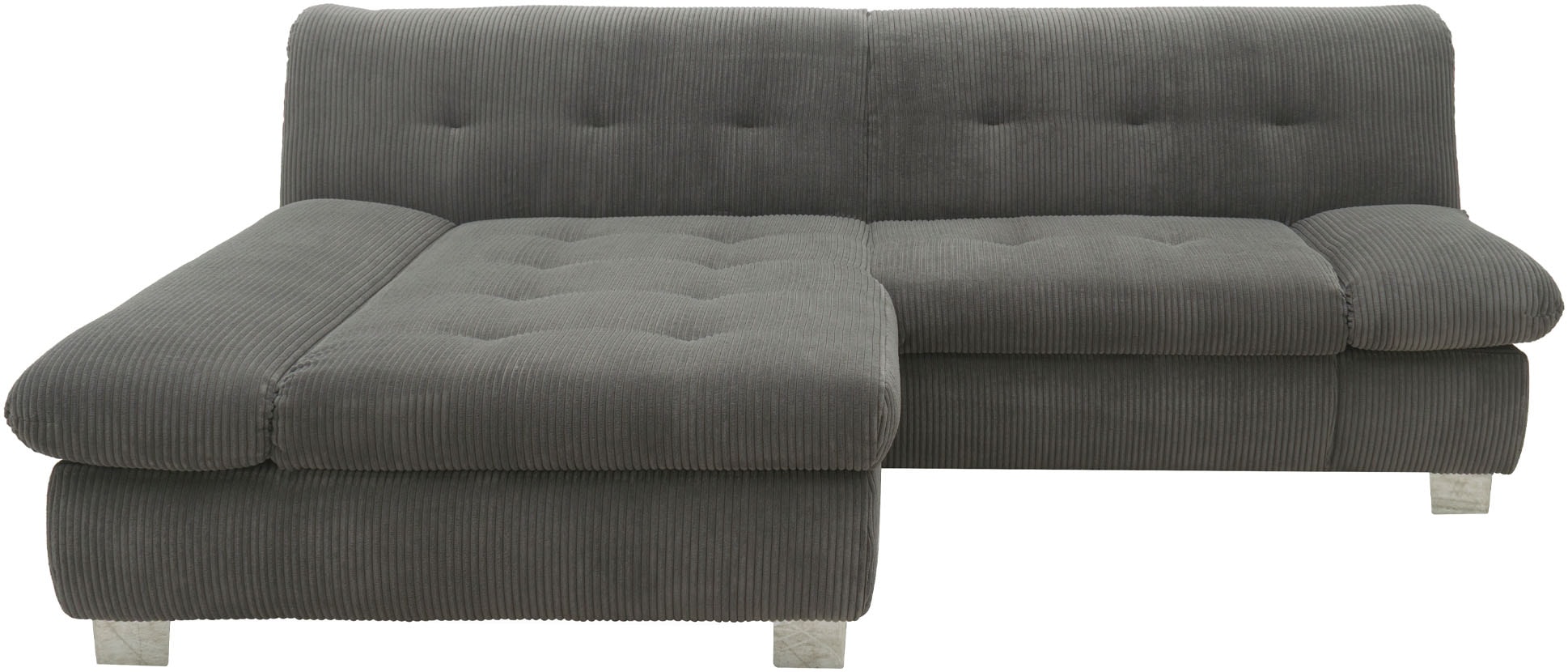 DOMO collection Ecksofa »100031 kompakte Stellmasse, komfortabel und bequem, L-Form«, wahlweise mit Bettfunktion und Armteilverstellung. Breite 234cm