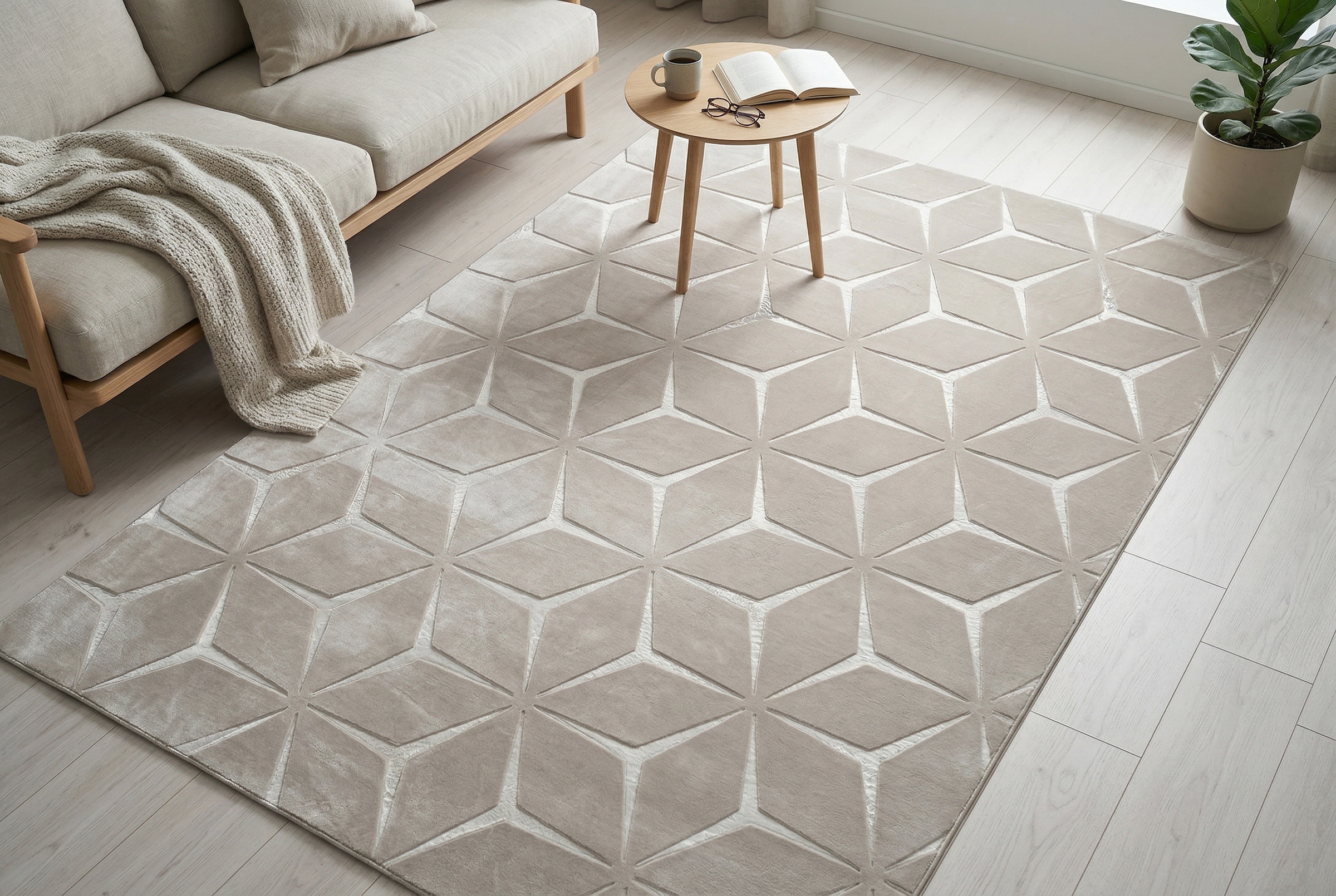 Kayoom Tapis »Calma 225« Rectangulaire 10 mm Höhe Kurzflor, 3-D Optik, Wohnzimmer