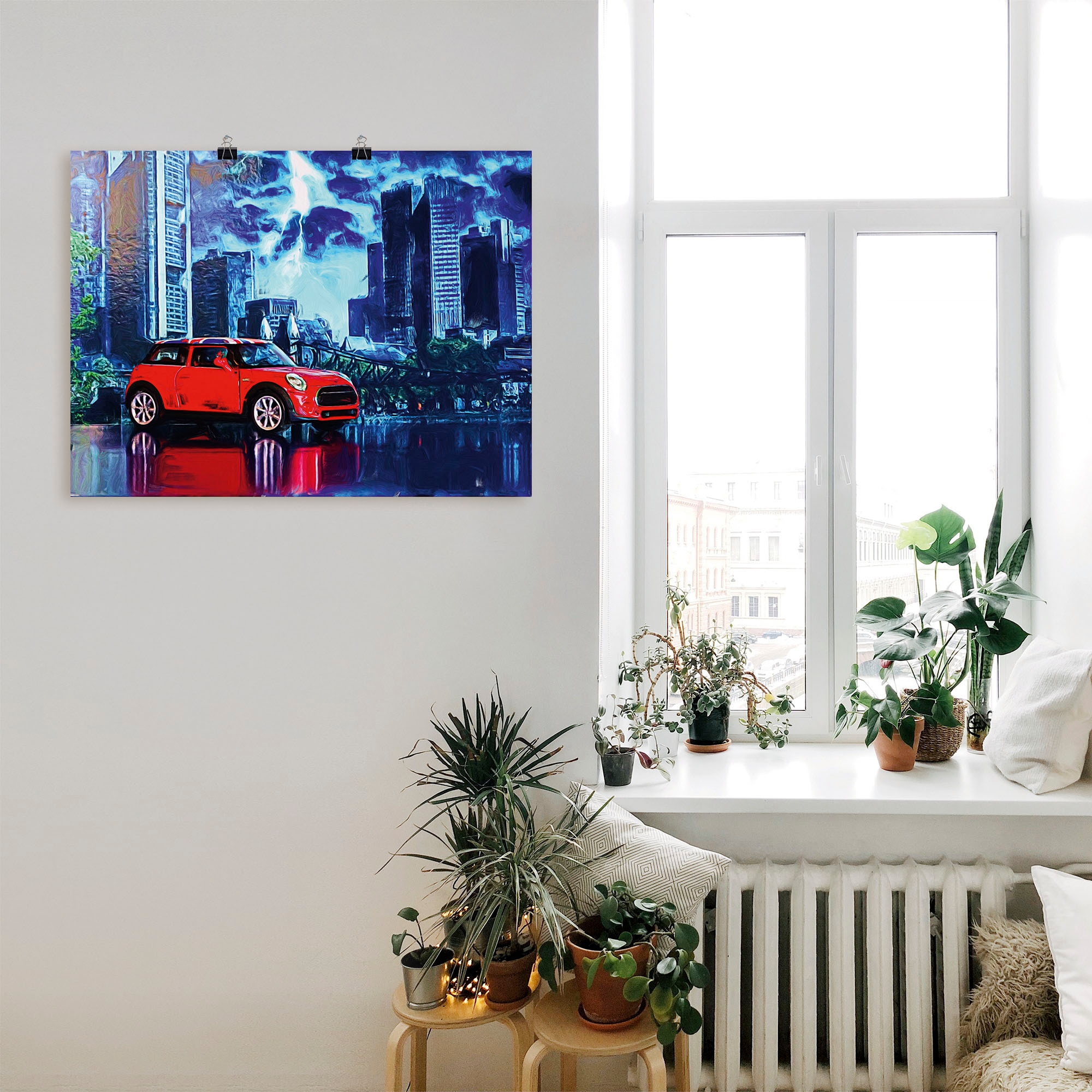 Artland Poster »Nachts in der Stadt«, Auto, (1 St.), als Alubild, Leinwandbild, Wandaufkleber oder Poster in versch. Grössen