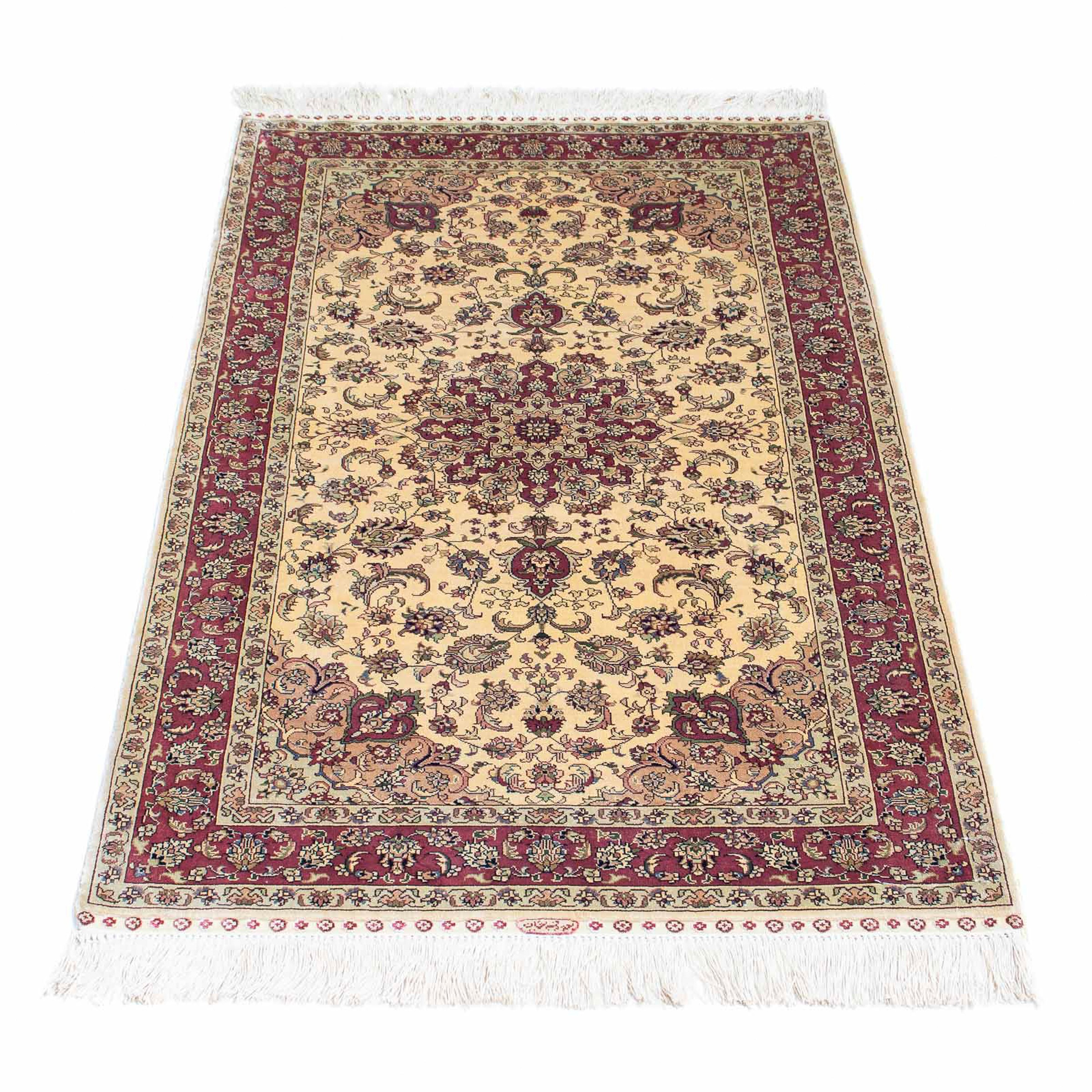 Image of morgenland Orientteppich »Hereke - 122 x 69 cm - dunkelrot«, rechteckig, 3 mm Höhe, Wohnzimmer, Handgeknüpft, Einzelstück mit Zertifikat bei Ackermann Versand Schweiz