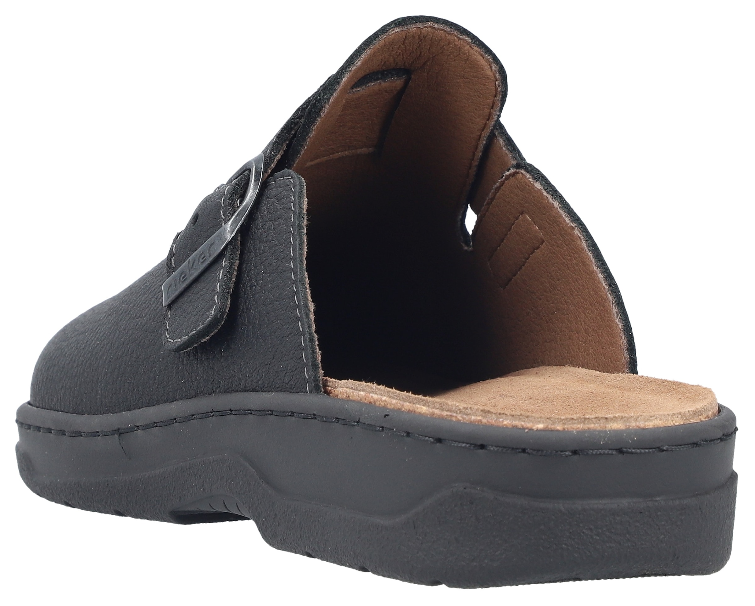 Rieker Clog  Pantolette, Schlupfschuh, Hausschuh mit herausnehmbarem Fussbett