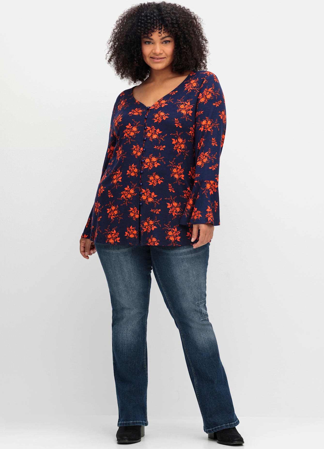 sheego by Joe Browns Langarmshirt »Langarmshirt«, (1 tlg.)