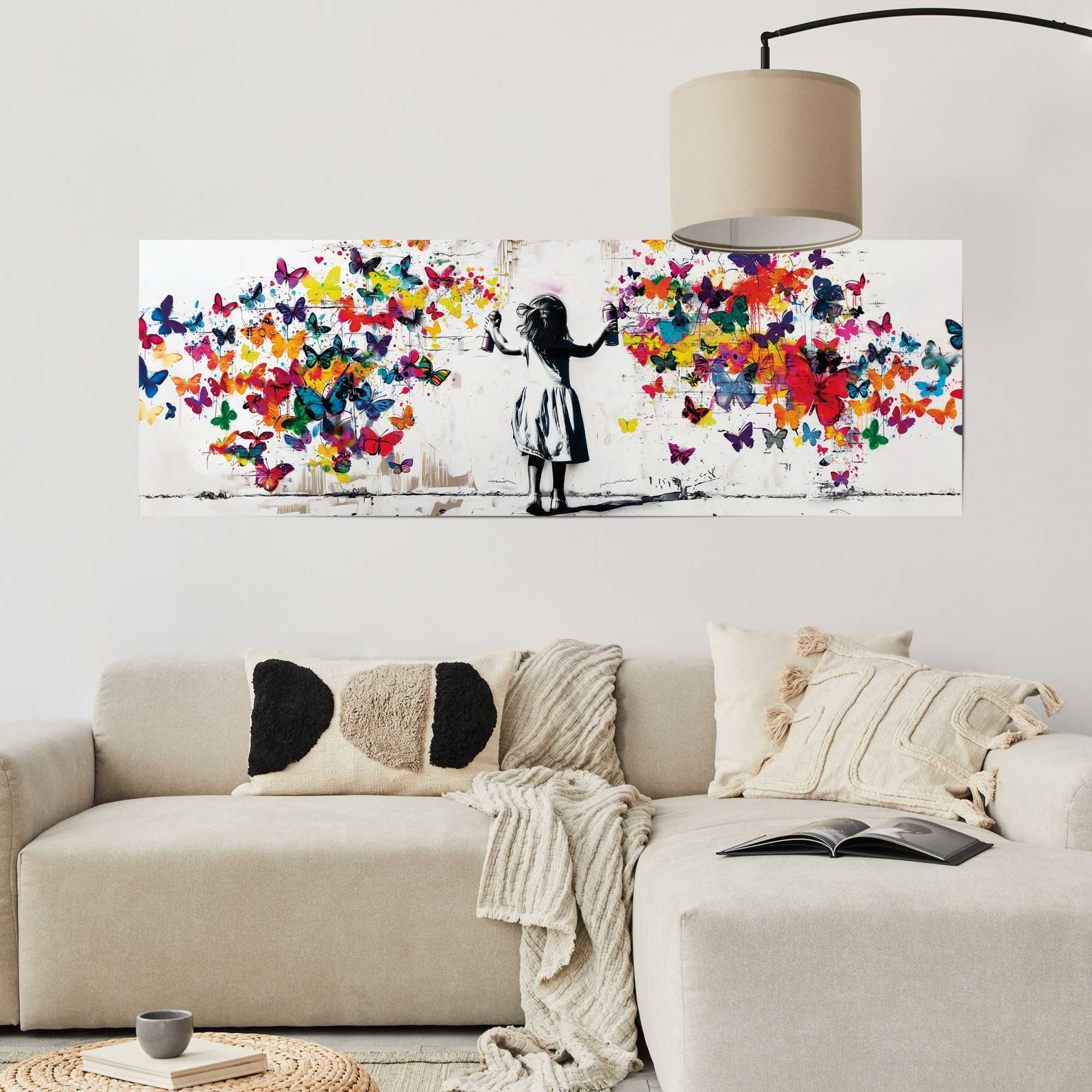 Reinders! Poster »Girl Spraying« Wohnzimmer - Mehrfarbig - 170 gr.  Papier - Street Art - 158x53 cm