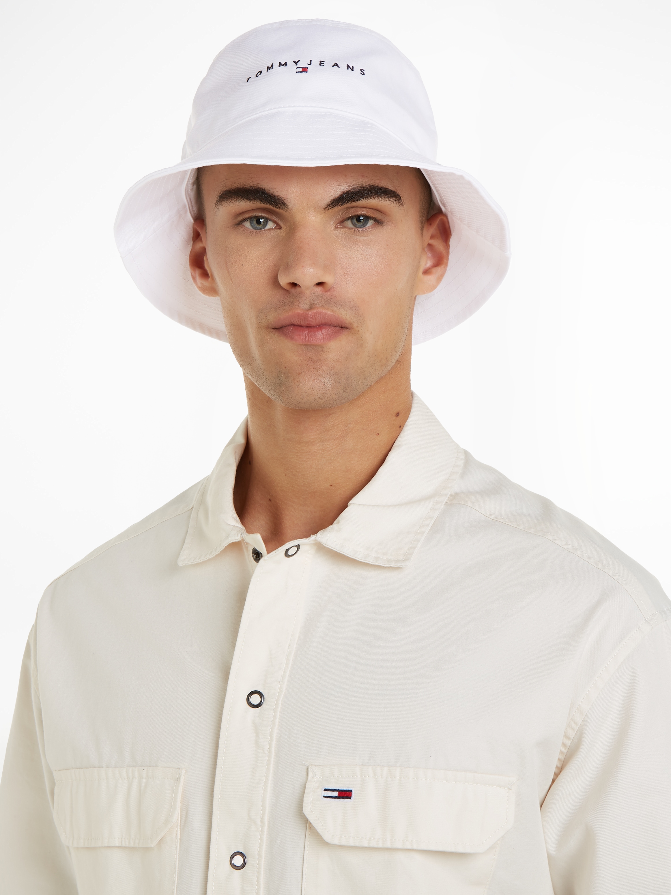 Tommy Jeans Fischerhut »TJM LINEAR LOGO BUCKET HAT«, mit gesticktem Logoschriftzug