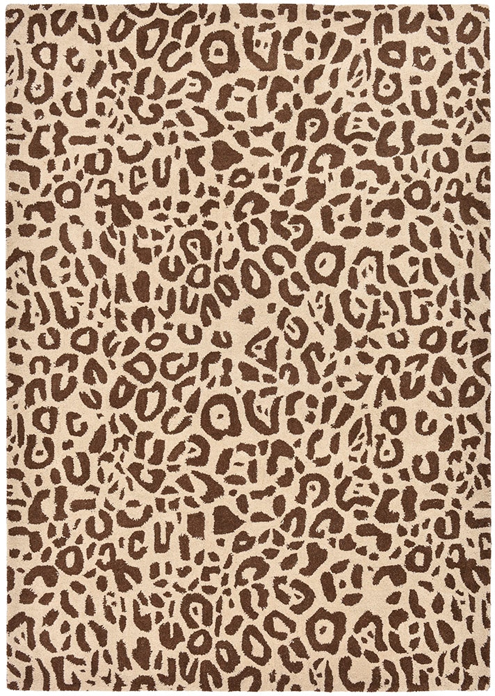 GOODproduct Tapis en laine »Gabbo Leo, Leopardenmuster, handgearbeitet« Rectangulaire 14 mm Höhe reine Wolle, Uni, Wohnzimmer, Schlafzimmer, Esszimmer