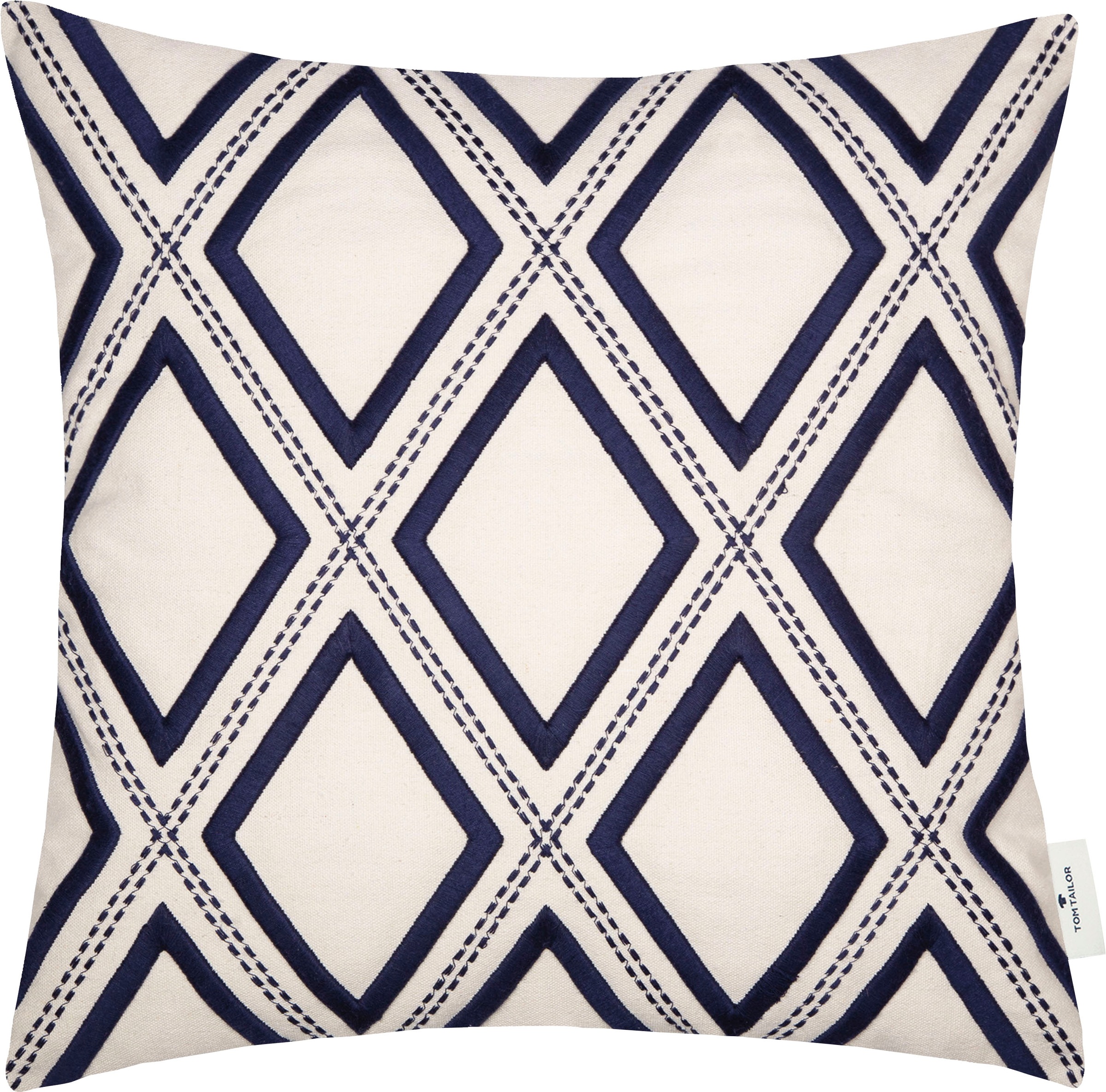 Image of TOM TAILOR Dekokissen »Rhombus«, (1 St.), mit aufgesticken Rauten in 3D-Optik bei Ackermann Versand Schweiz