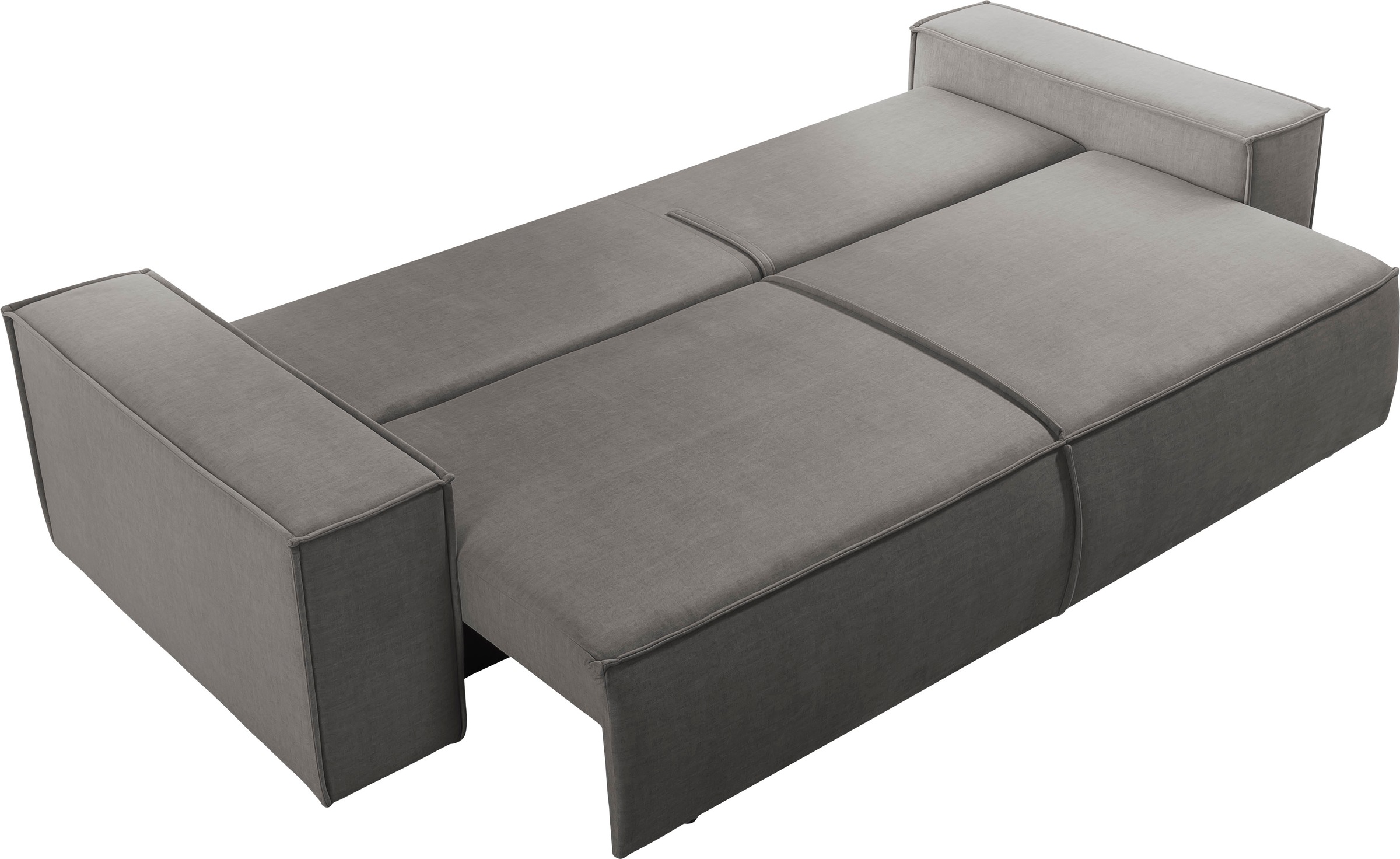 GOODproduct 3-places »SHERWOOD Samtvelours Schlafsofa (257cm)« fonction couchage avec coffre (env. 136/200cm)