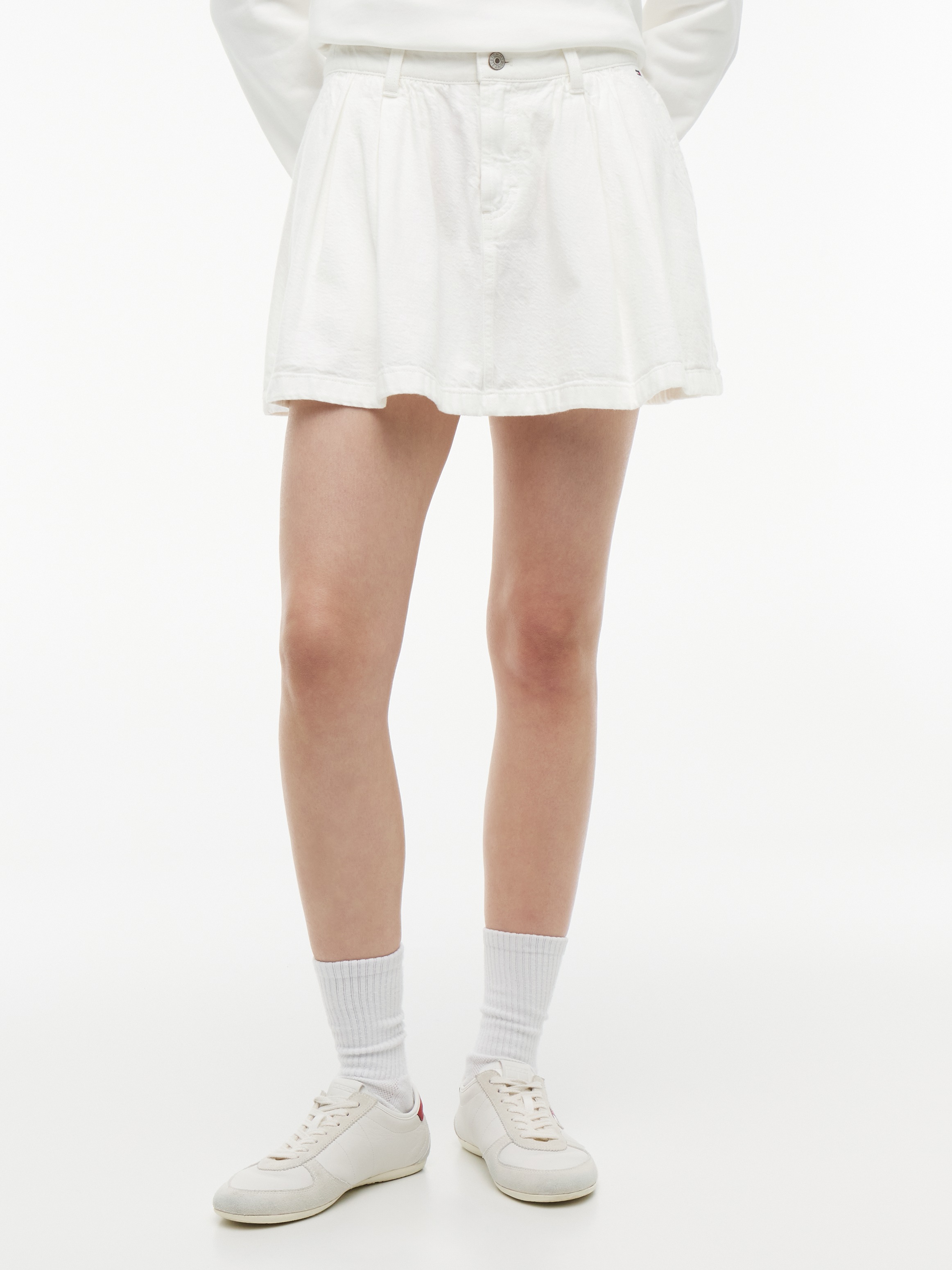 Image of Tommy Jeans Minirock "TJW TWILL FLARED MINI SKIRT" Baumwollmischung, in ausgestellter Form