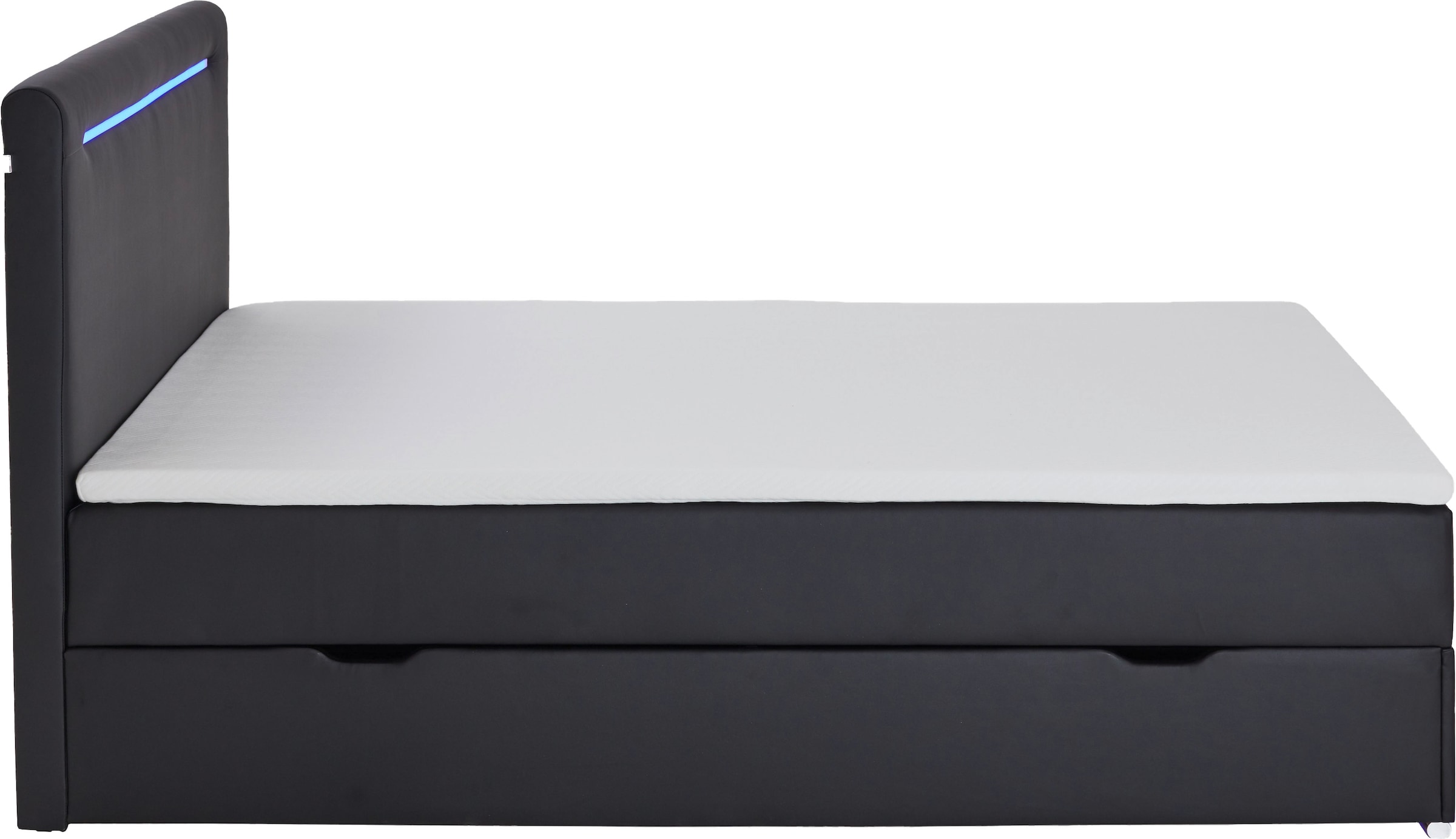 meise.möbel Lit de boxe »Candela inkl. Bettkasten, Topper & LED-Beleuchtung an Kopfteil & Füssen«