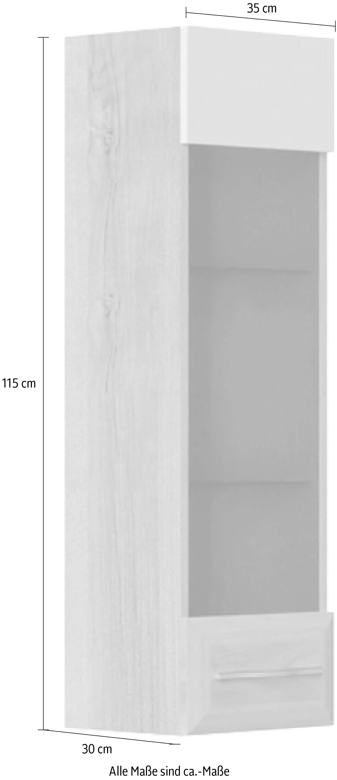 GOODproduct Hängevitrine »Gala« (H/B/T): 115/35/30cm,  UV lackiert, kratzfest, hochglänzend, mit Beleuchtung