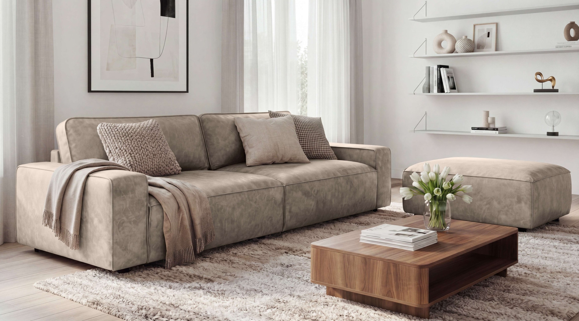 GOODproduct Polsterhocker »Mittel« 1 Stk. tlg. 102x61 cm, bodentief