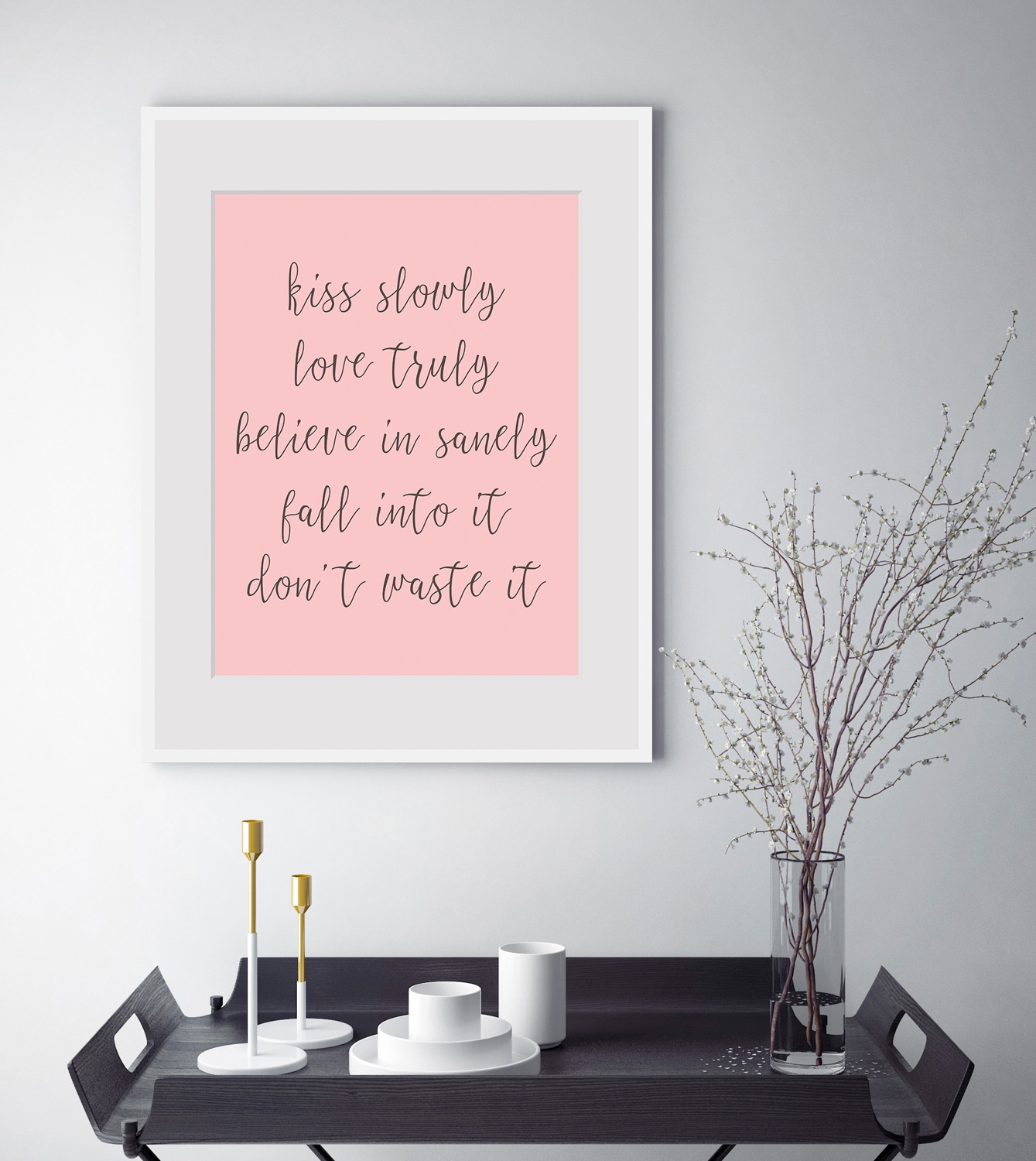 queence Bild »kiss slowly«, Sprüche & Texte, Spruch, gerahmt