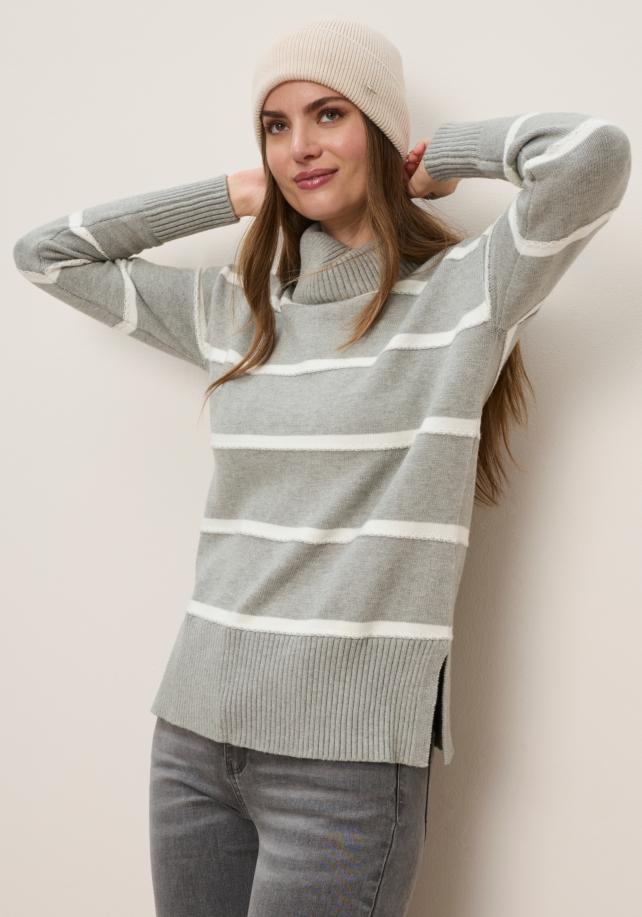 Image of Tamaris Rollkragenpullover "in Oversize-Passform mit gestreifter Optik" aus weicher Viskosemischung