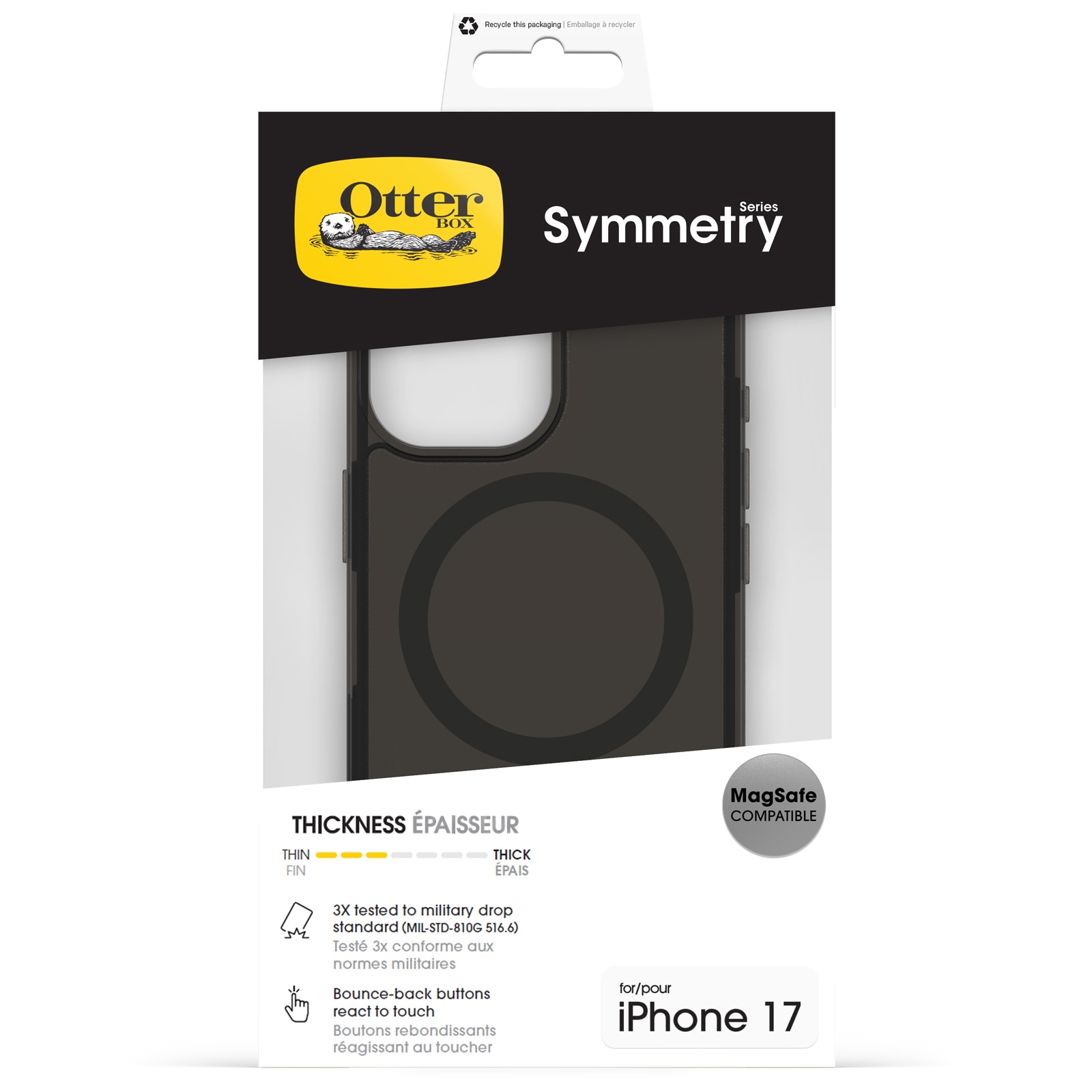 Otterbox Housse pour téléphone portable »Symmetry Series Clear mit MagSafe für Apple iPhone 17« Backcover, Schutzhülle, Handyschutzhülle, Case, Schutzcase, stossfest