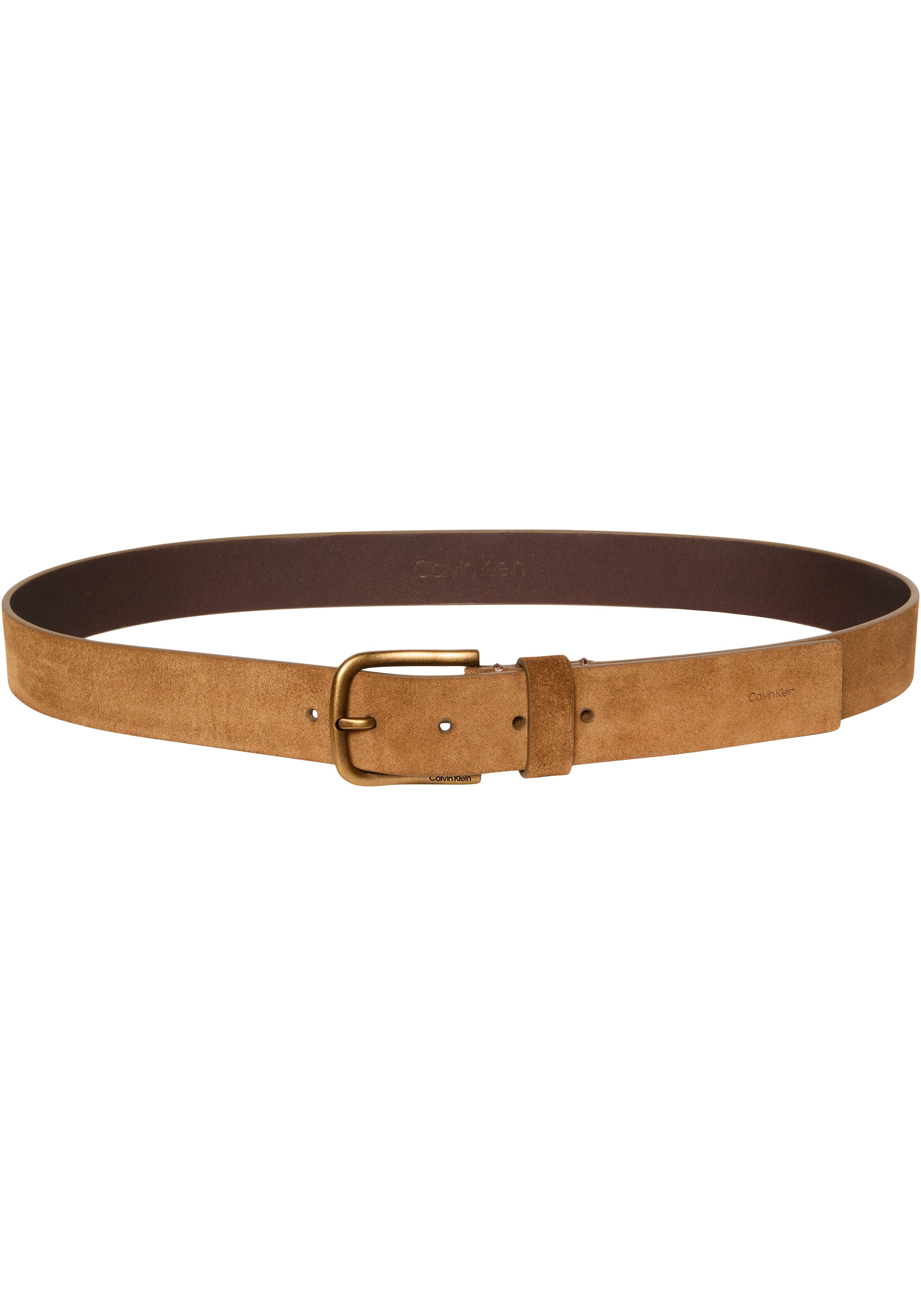 Calvin Klein Ledergürtel »ROUND BUCKLE SUEDE 35MM FIXED« Grössenverstellbar mit Metallschliesse