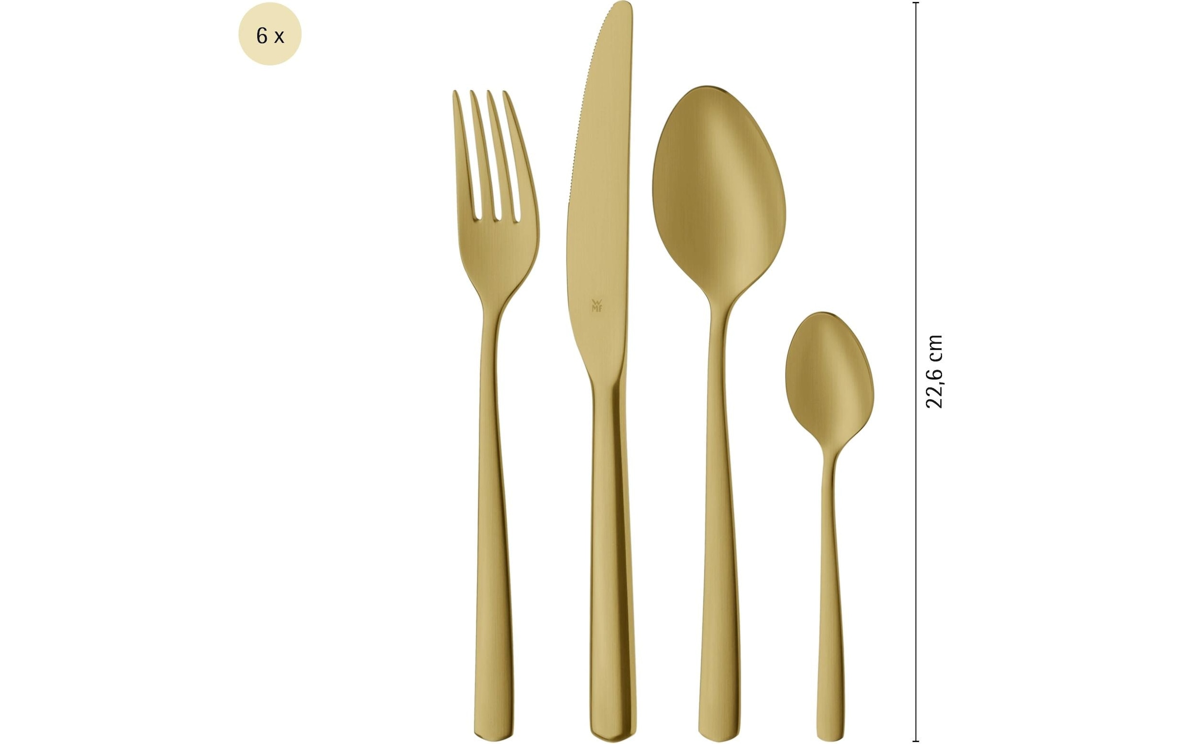 WMF Set de couverts »Boston in edler Optik, ergonomische Haptik, Messer mit Wellenschliff« optimale Schärfe, rostfrei, edel, hochwertiger Besteckkasten