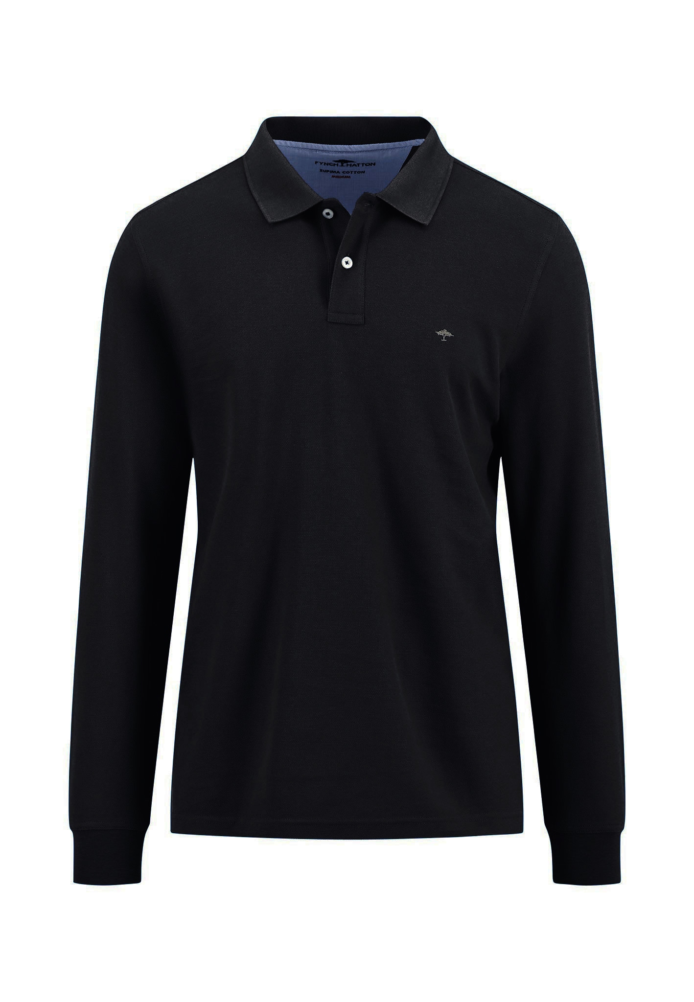 Image of FYNCH-HATTON Langarmshirt mit Logo-Stickerei und Polokragen