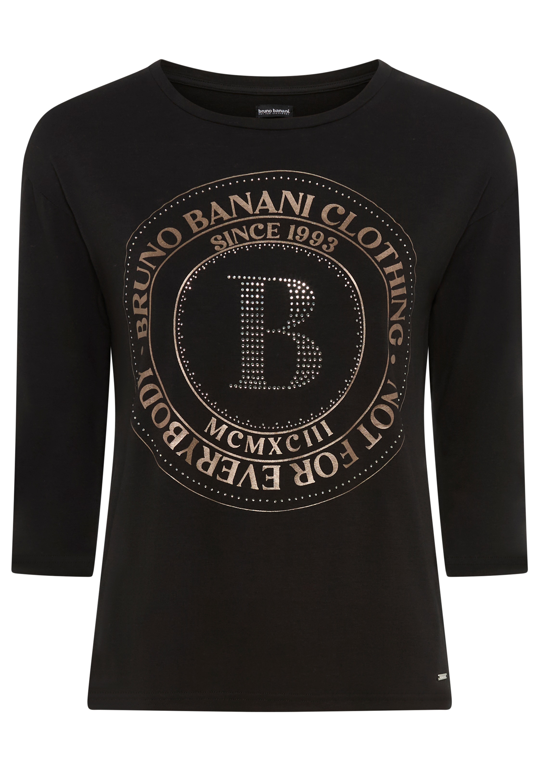 Bruno Banani 3/4-Arm-Shirt, mit Foil-Print und Glitzersteinen - NEUE KOLLEKTION