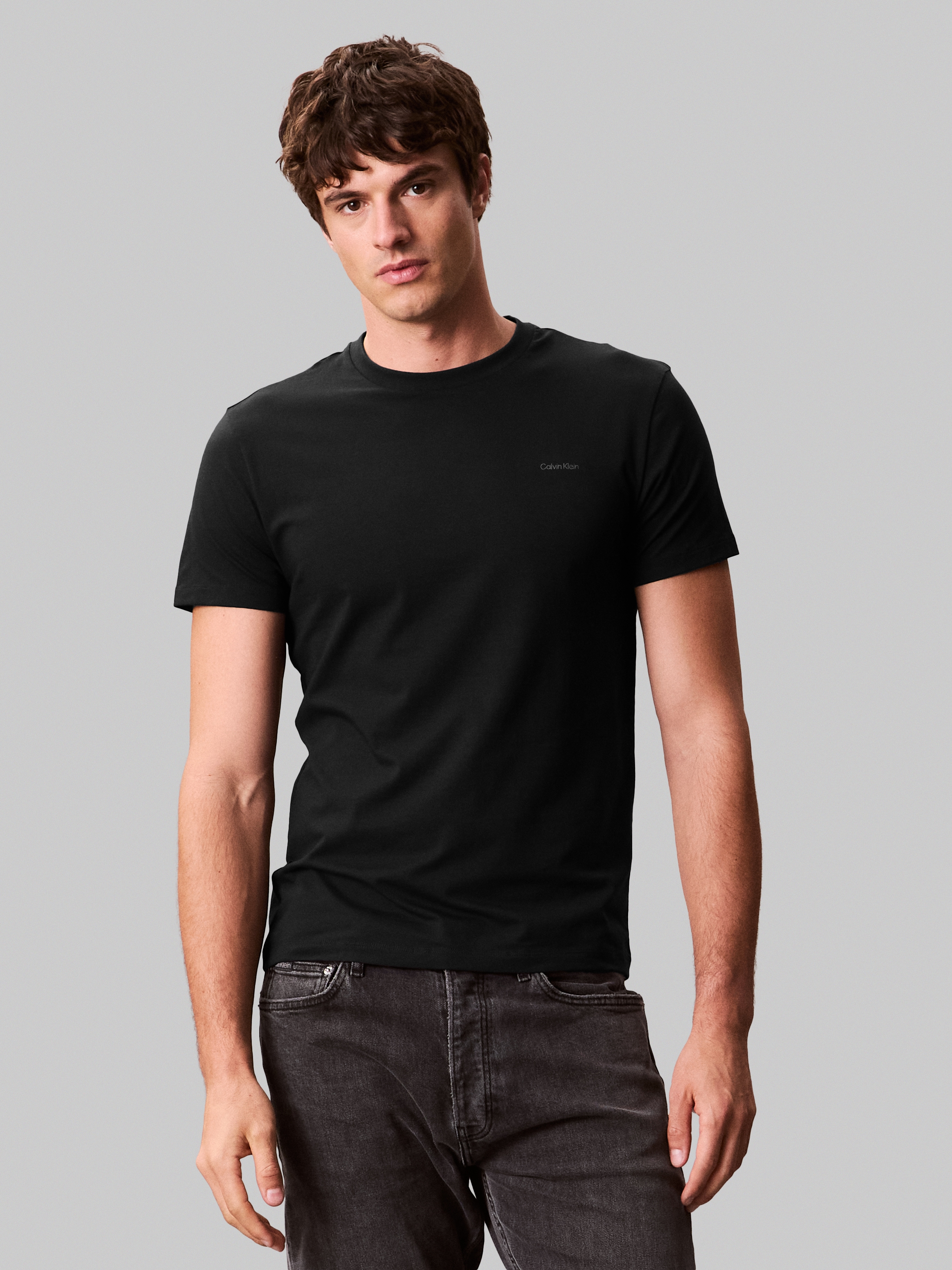 Calvin Klein T-Shirt »SS STRETCH COTTON SLIM TEE« Mit Rundhalsausschnitt
