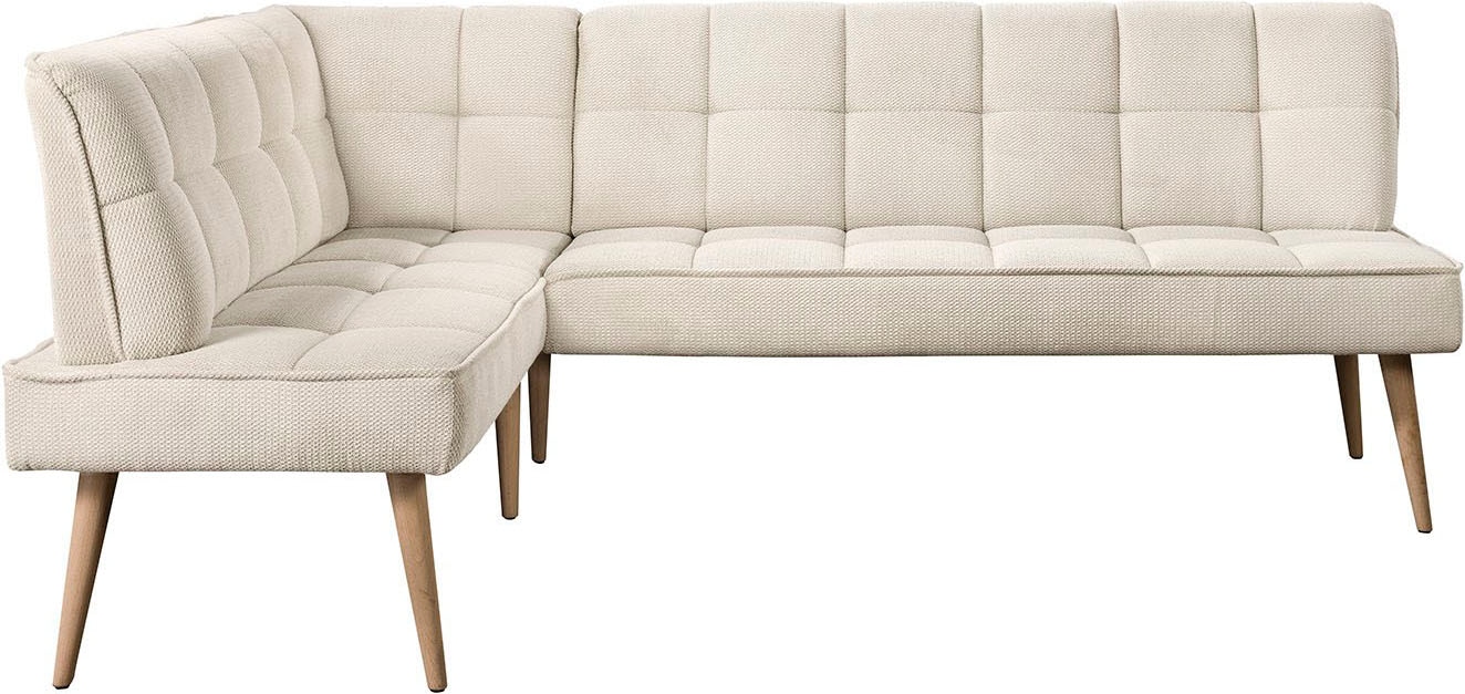 exxpo - sofa fashion Eckbank »Latte« moderne Sitz- und Rückensteppung, bequem und elegant, hoher Holzfuss