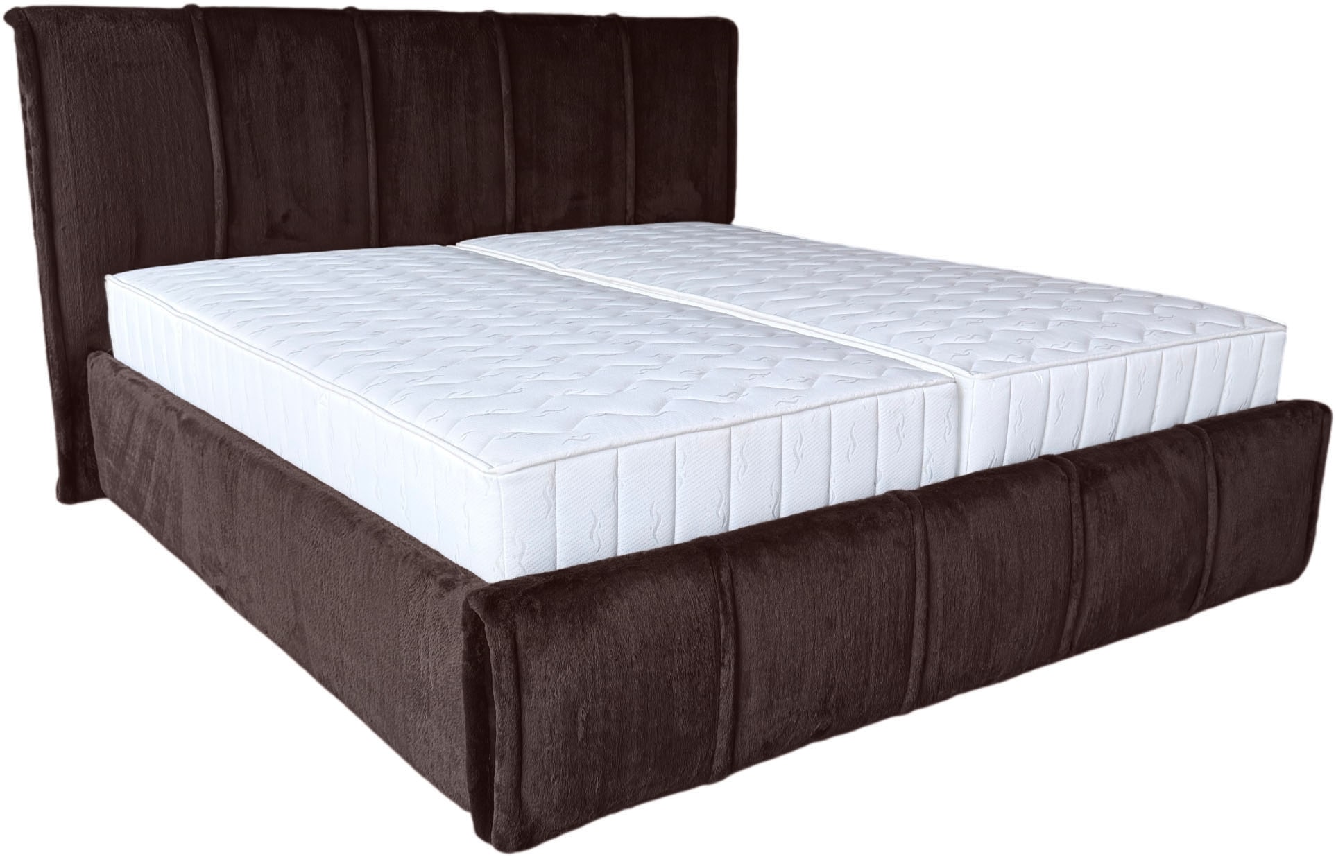 GOODproduct Lit rembourré »EVELLINA in der Grösse 180x200 cm, mit Fellimitat bezogen« wahlweise mit Lattenrost und King-Matratze (28cm)