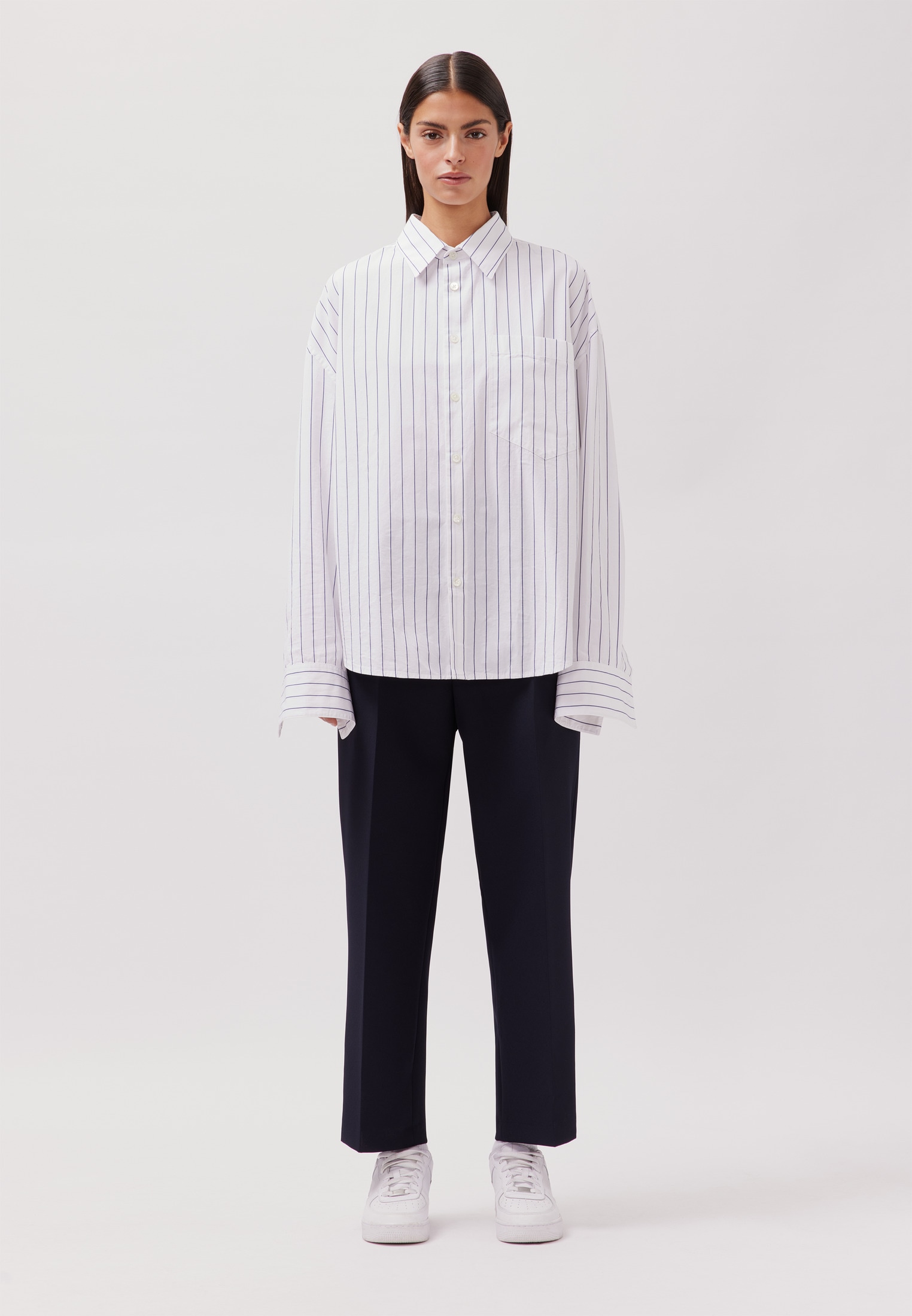 studio seidensticker Chemise d'affaires col Kent oversize 1/1 rayé