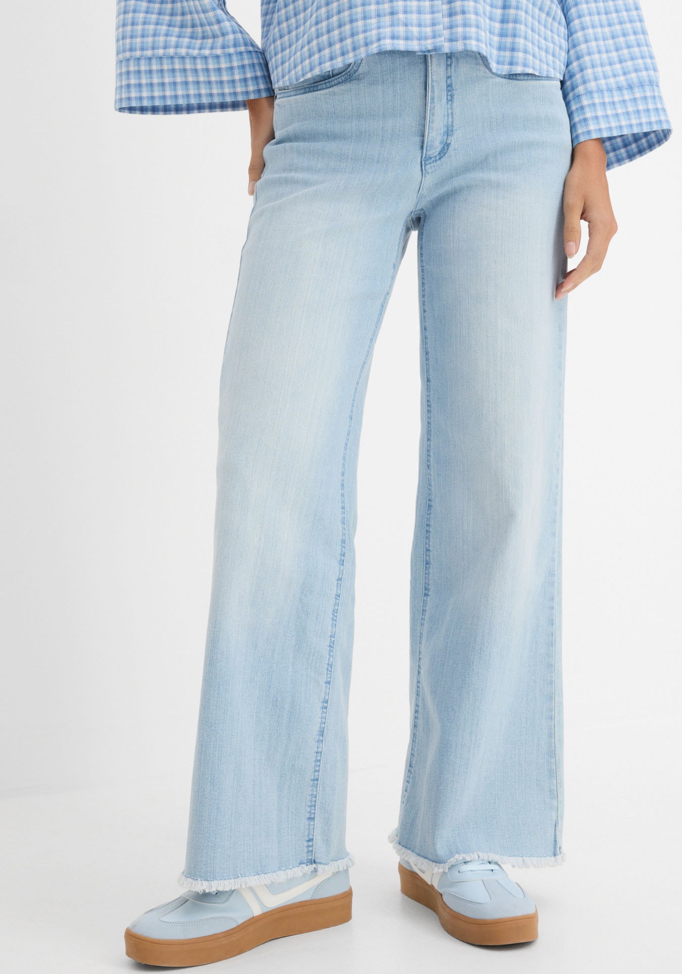 Image of bonprix Weite Jeans "Wide-Leg-Jeans High Waist" Loose Fit Passform, aus Baumwollmischung mit Stretch