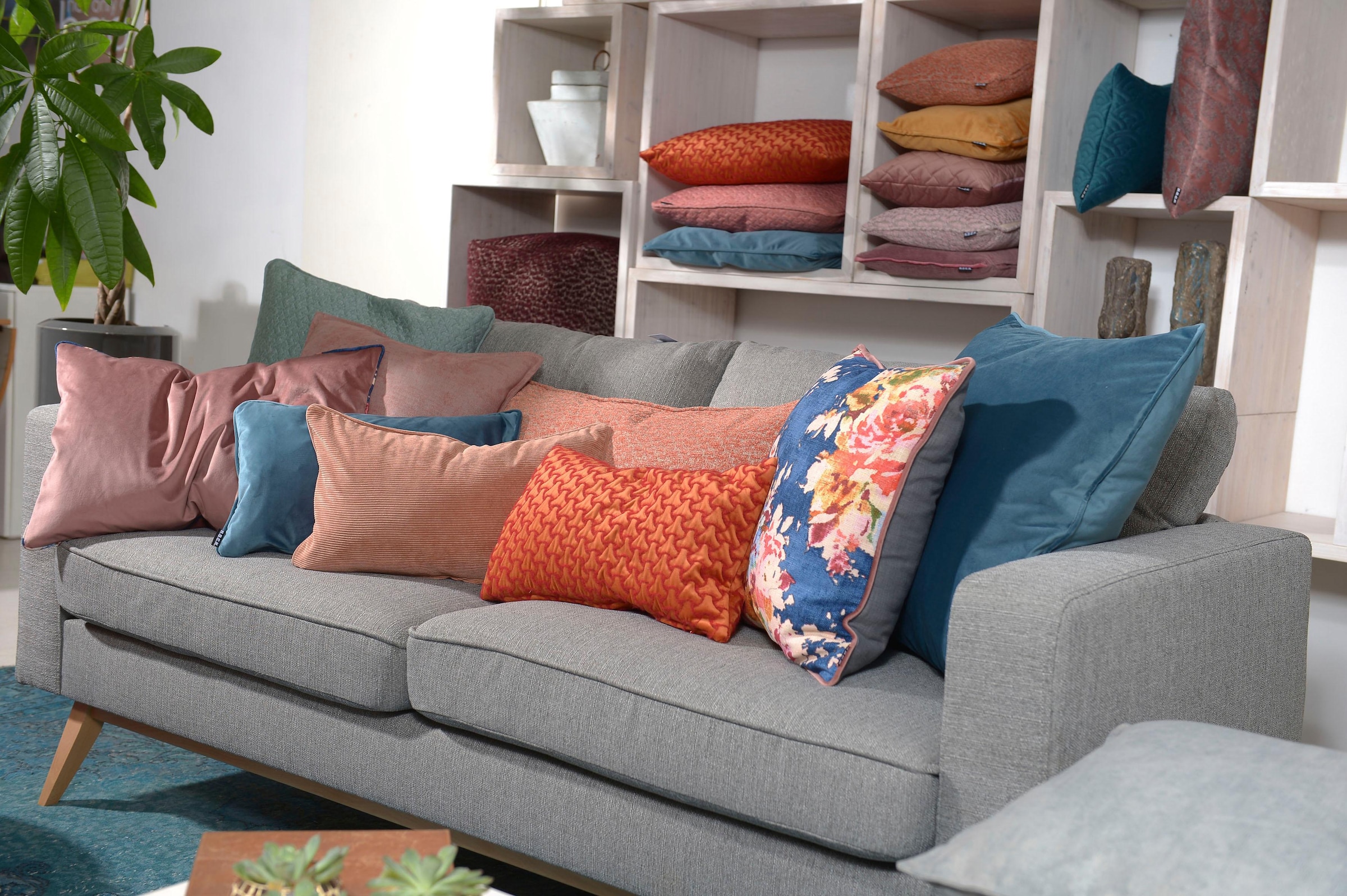 H.O.C.K. Dekokissen »Sheffo« Strukturstoff, Kissenhülle mit Füllung, 1 Stück