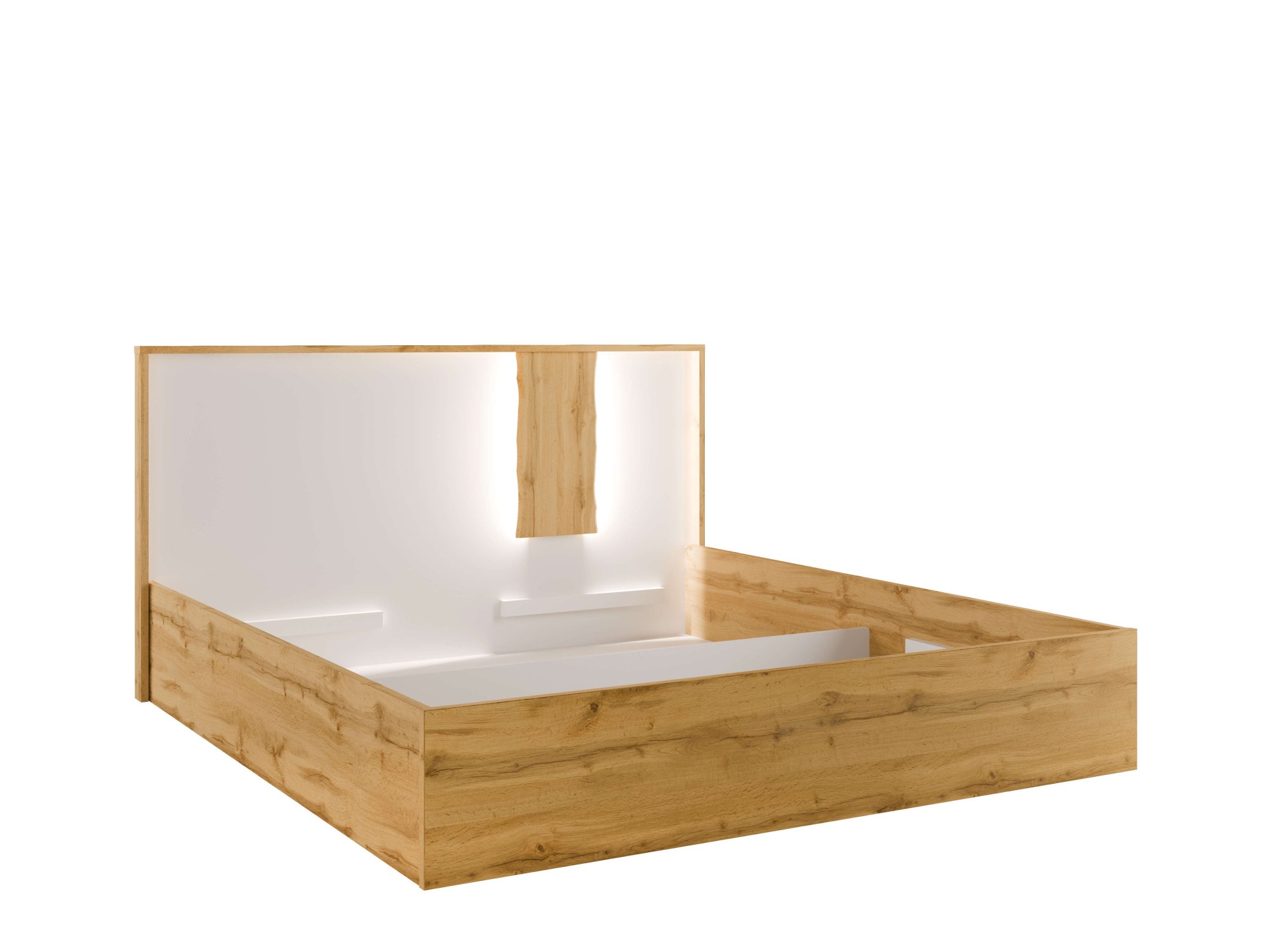 Home affaire Bett »Bett Fabella ohne Matratze (Schlaffläche 180x200 cm)« Bett mit Stauraum und Led-Beleuchtung, BxTxH 191,3x206,4x102,2 cm