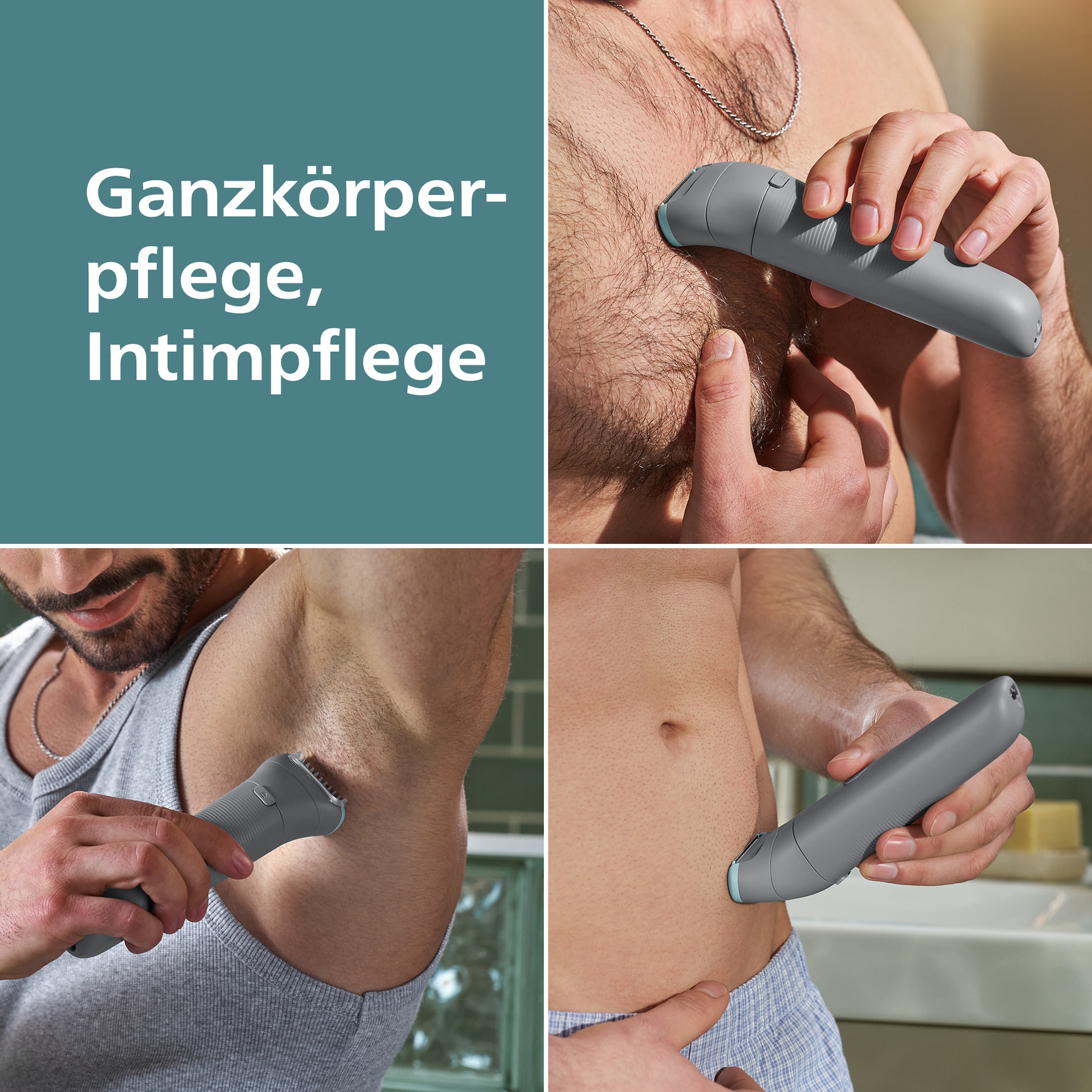 Philips Elektrokörperrasierer »Serie 3000 BG3485/15« 3 Stk. Aufsätze mit Triple Protect-Rasiersystem, wasserfest, inkl. Aufbewahrungstasche