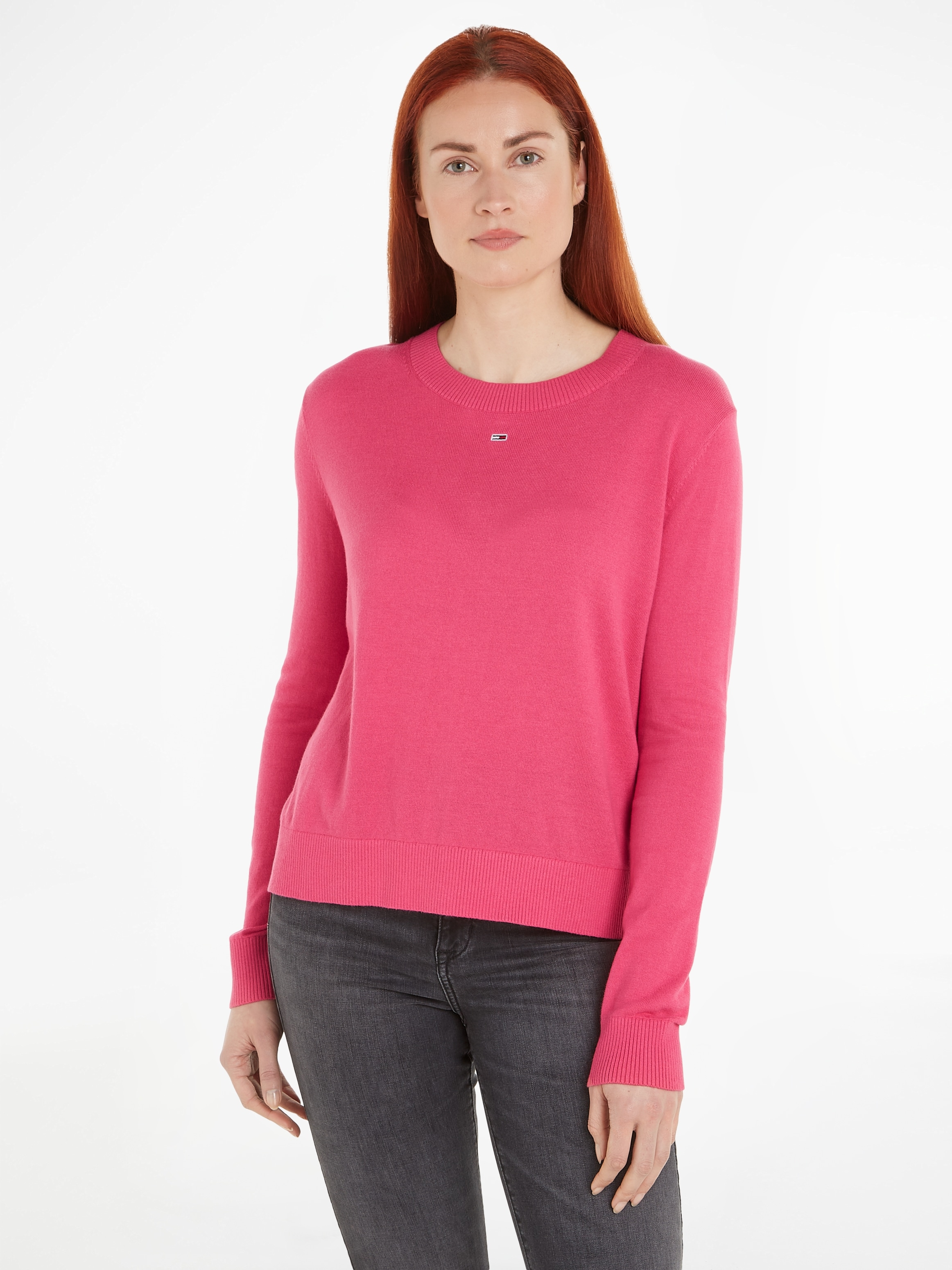 Strickpullover »TJW ESSENTIAL CREW NECK SWEATER«, mit Logostickerei