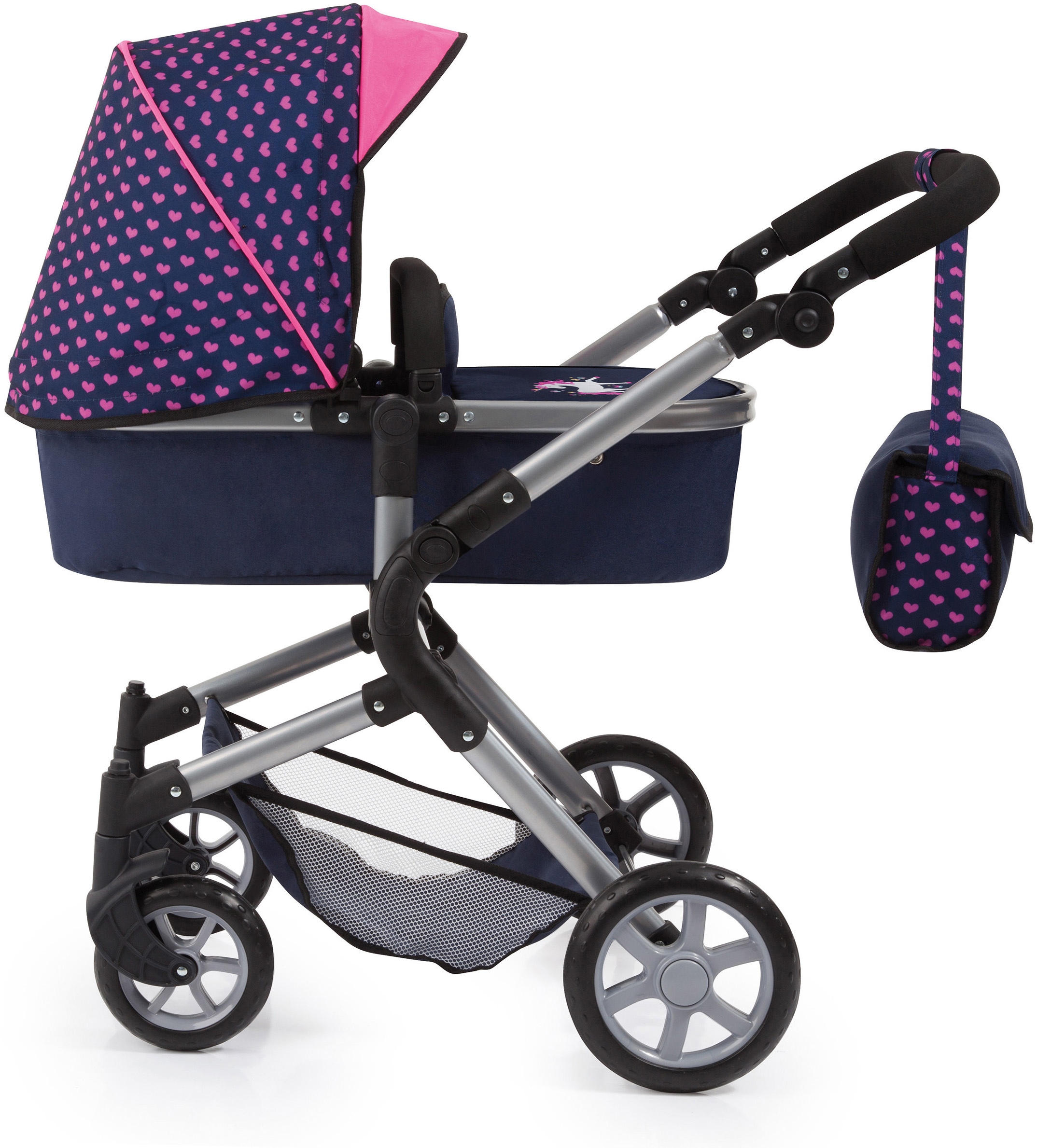 Bayer Kombi-Puppenwagen »City Neo, Blau/Pink«