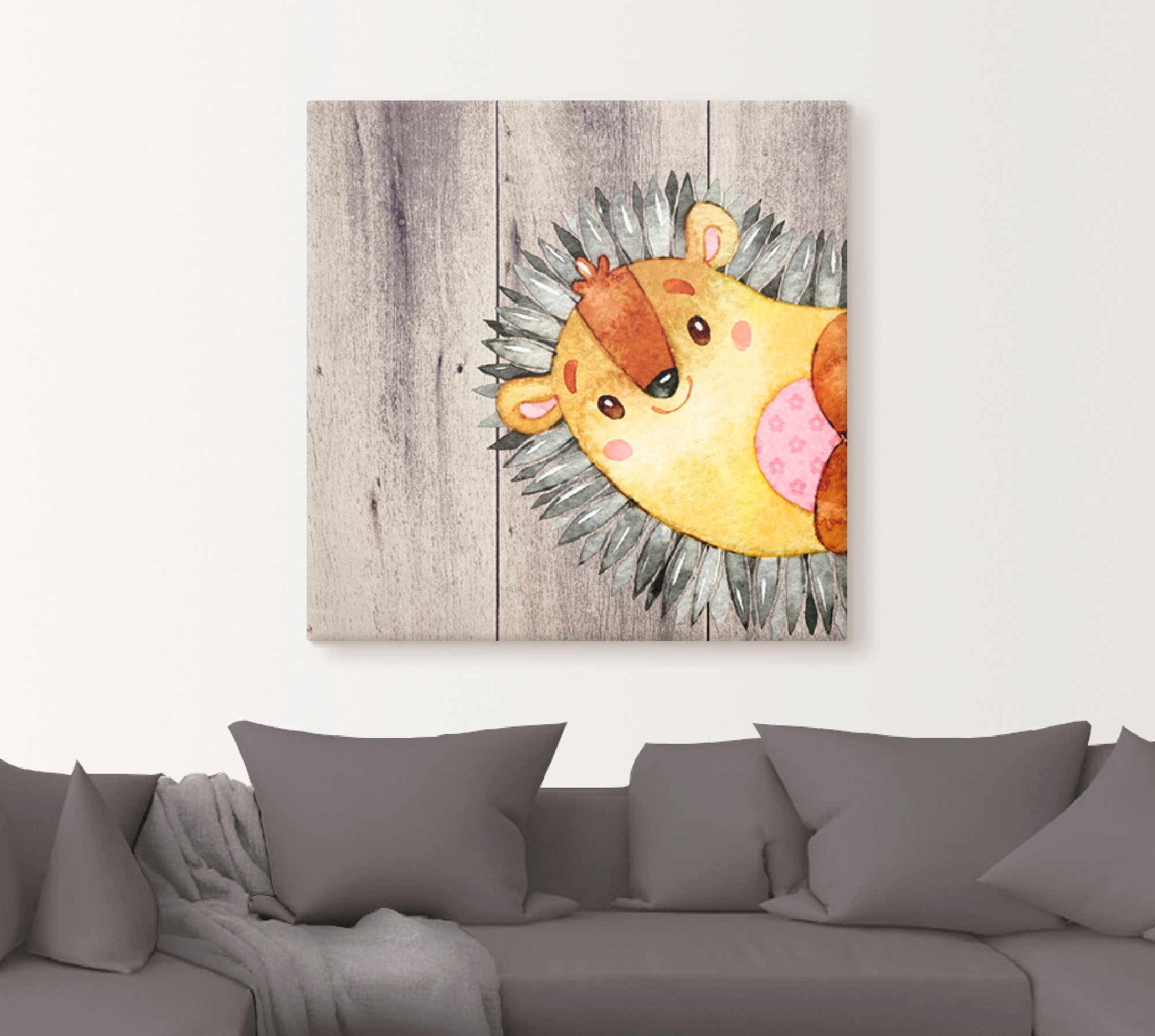 Artland Tableau sur toile »Waldland Freunde - Igel« Animaux 1 cuis tlg. auf Holzrahmen gespannt
