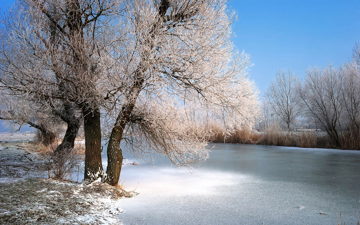 Papermoon Fototapete »Winter Fluss«