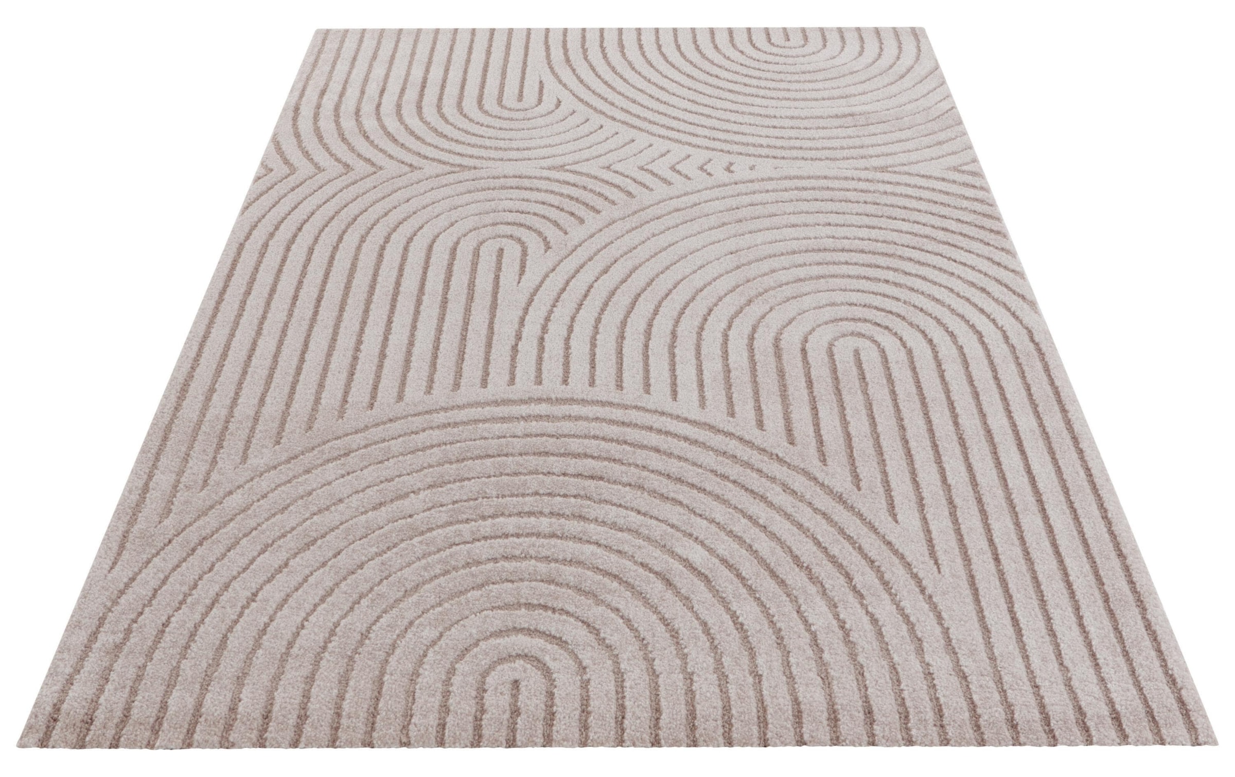 ELLE DECORATION Teppich »Panglao« rechteckig 14 mm Höhe Boho Design, Kurzflor, 3D Optik, Skandinavisch, Wohnzimmer