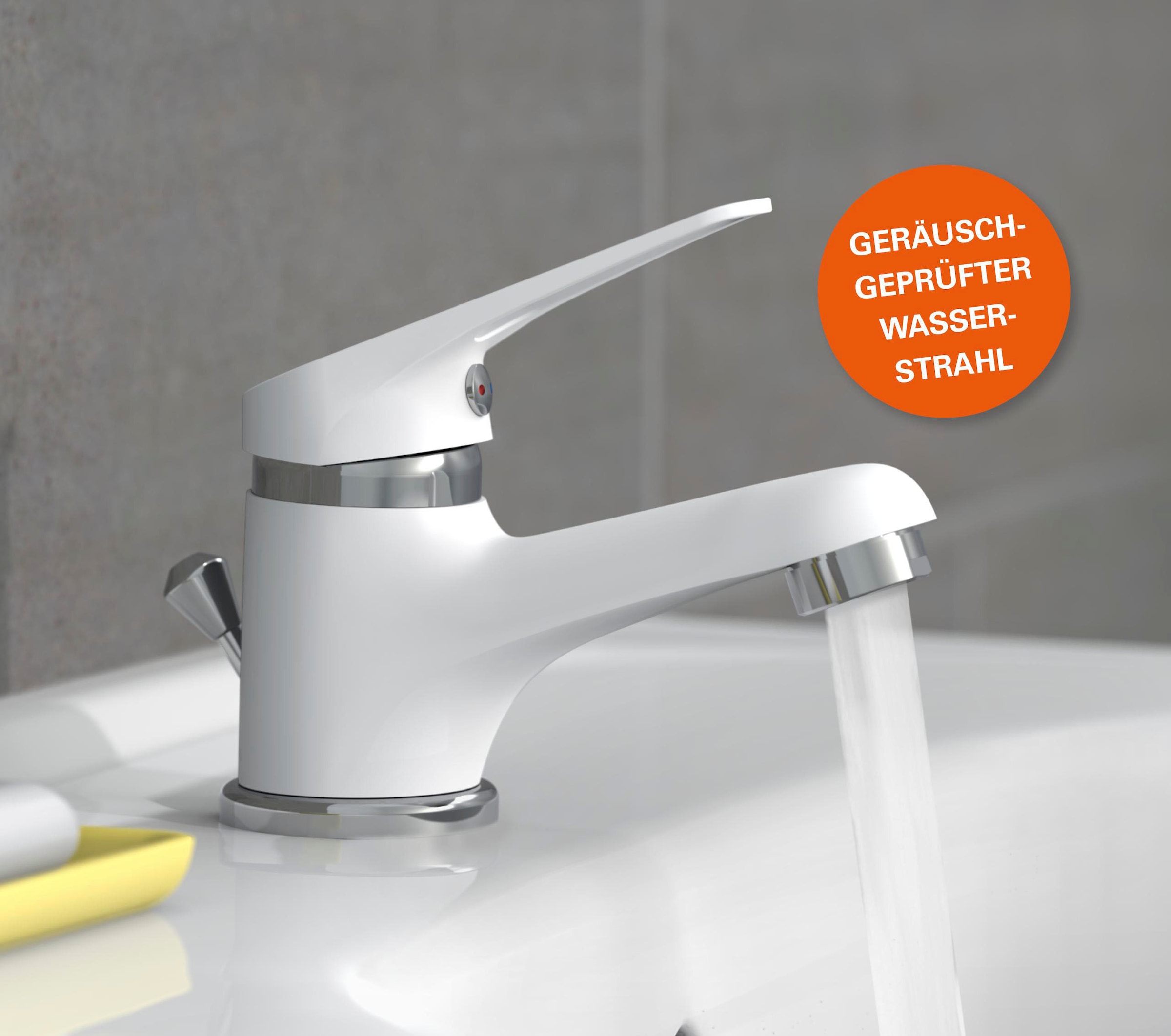 Eisl Robinet de lavabo »SPEED« avec barre de traction, garniture de vidange, mitigeur, blanc/chrome