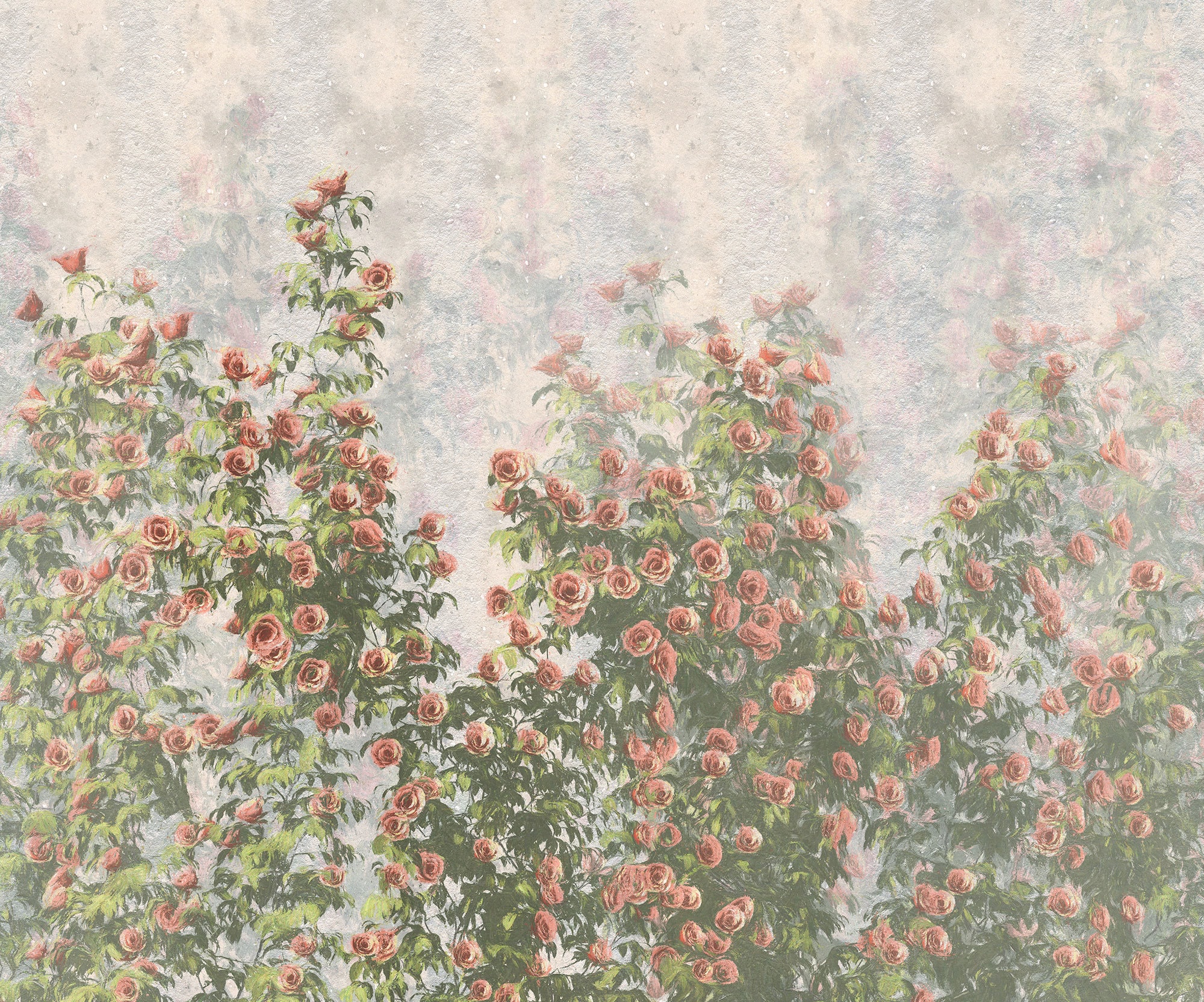 Image of Komar Vliestapete "Digitaldruck Vlies - Wall Roses - Grösse 300 x 250 cm" bedruckt glatt Wohnzimmer, Schlafzimmer