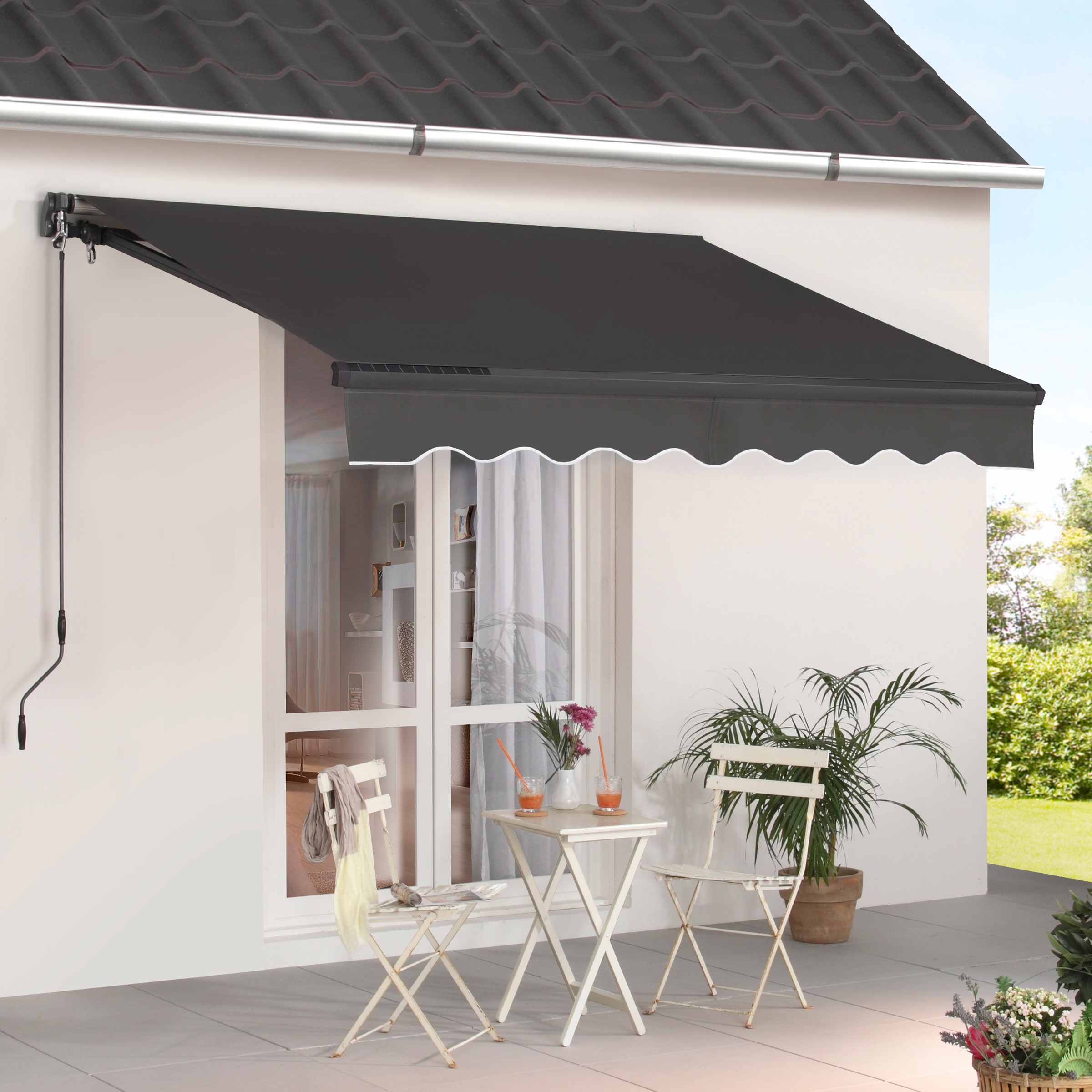 Gelenkarmmarkise »LED Light«, Breite: 395 cm, Ausfall: 250 cm, mit Solar LED-Beleuchtung
