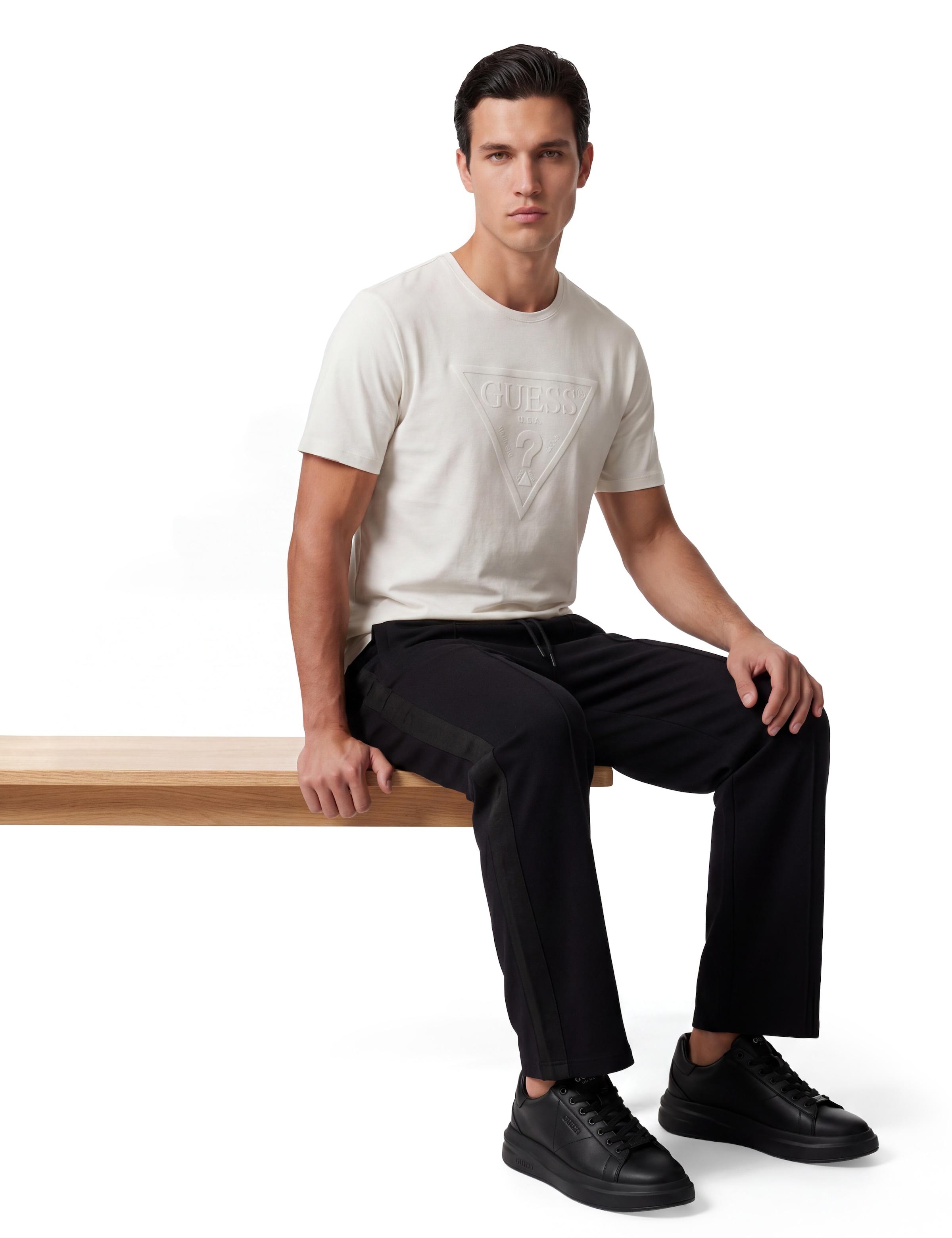 Guess Pantalon de jogging »THOR«  mit seitlichem Logoschriftzug, Regular Fit, Baumwoll-Mix