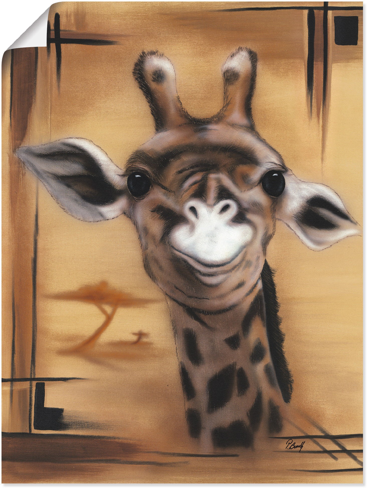 Image of Artland Wandbild »Giraffe«, Giraffen Bilder, (1 St.), in vielen Grössen & Produktarten - Alubild / Outdoorbild für den Aussenbereich, Leinwandbild, Poster, Wandaufkleber / Wandtattoo auch für Badezimmer geeignet bei Ackermann Versand Schweiz