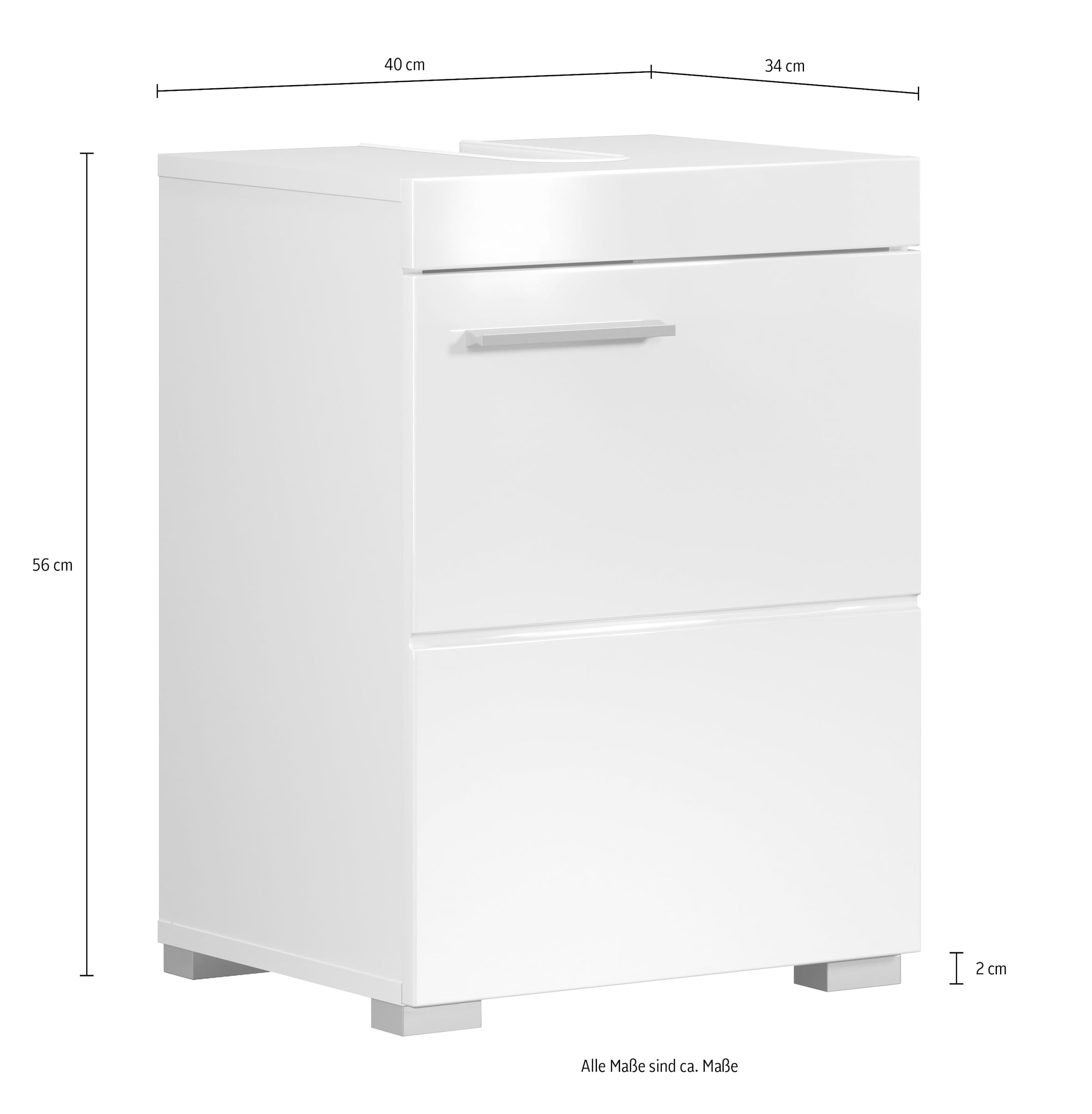 welltime Waschbeckenunterschrank »Avena« 1 Stk. tlg. Unterschrank mit Tür & Einlegeboden – (B/T/H) 40/34/56 cm